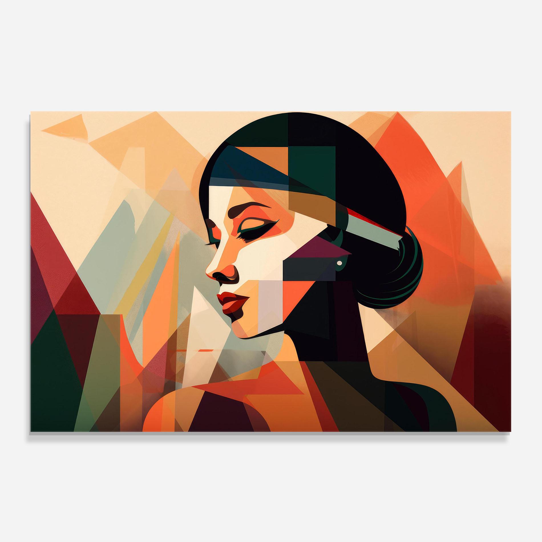 Küchenrückwand Glas Bold Shapes Lines mockup 0