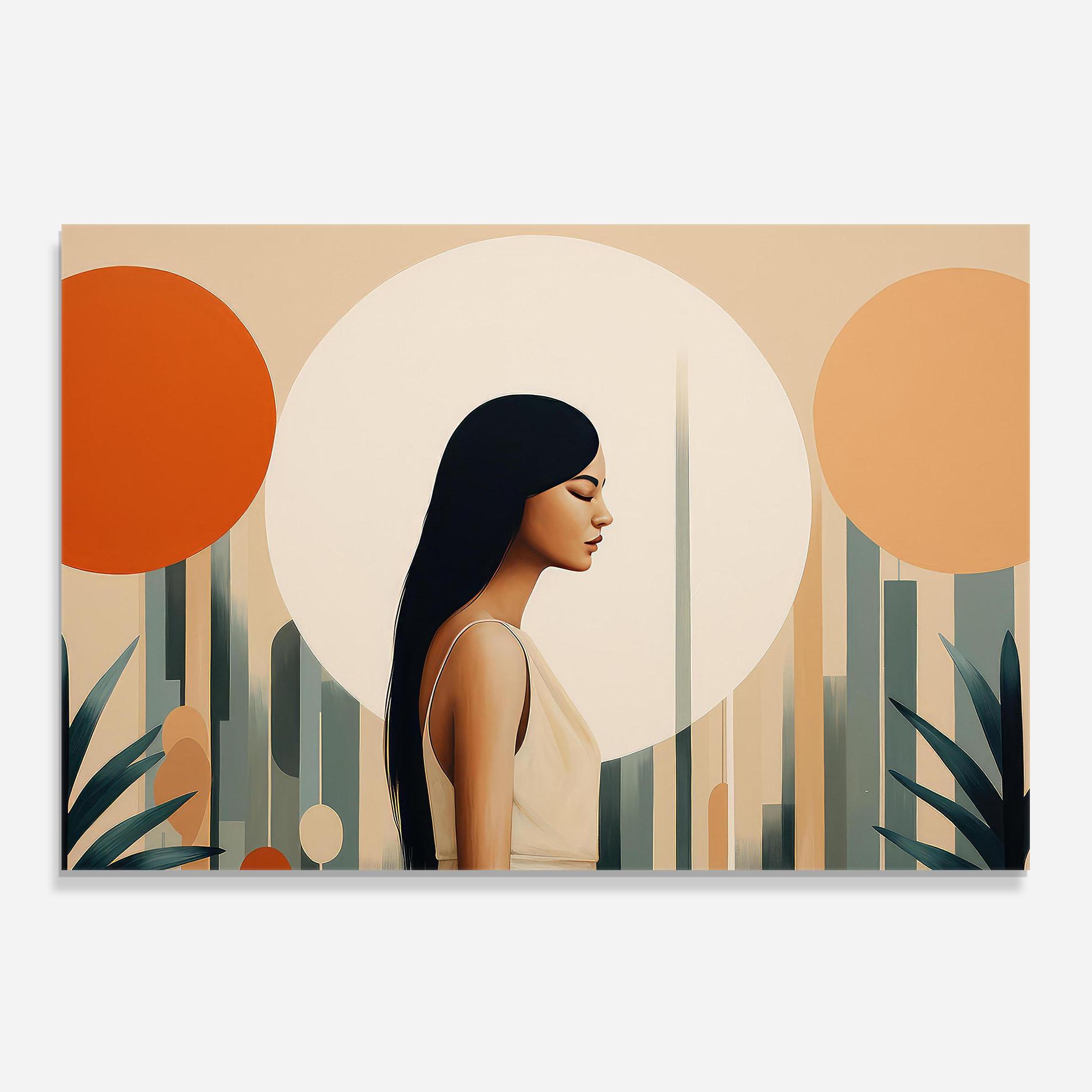 Küchenrückwand Glas Geometric Women mockup 0