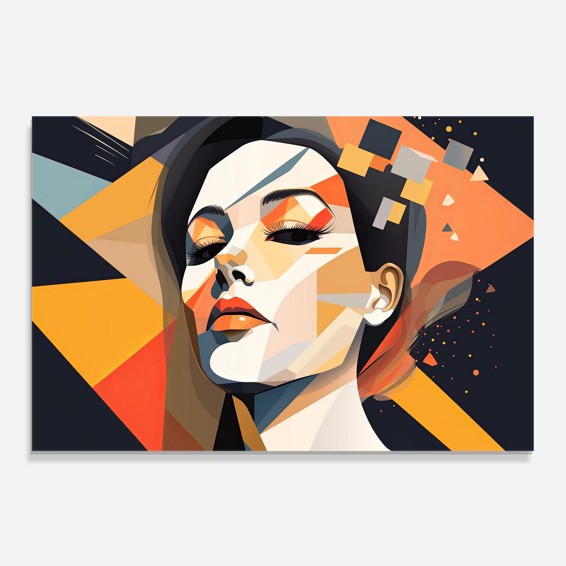 Küchenrückwand Glas Modern Orange Makeup mockup 0