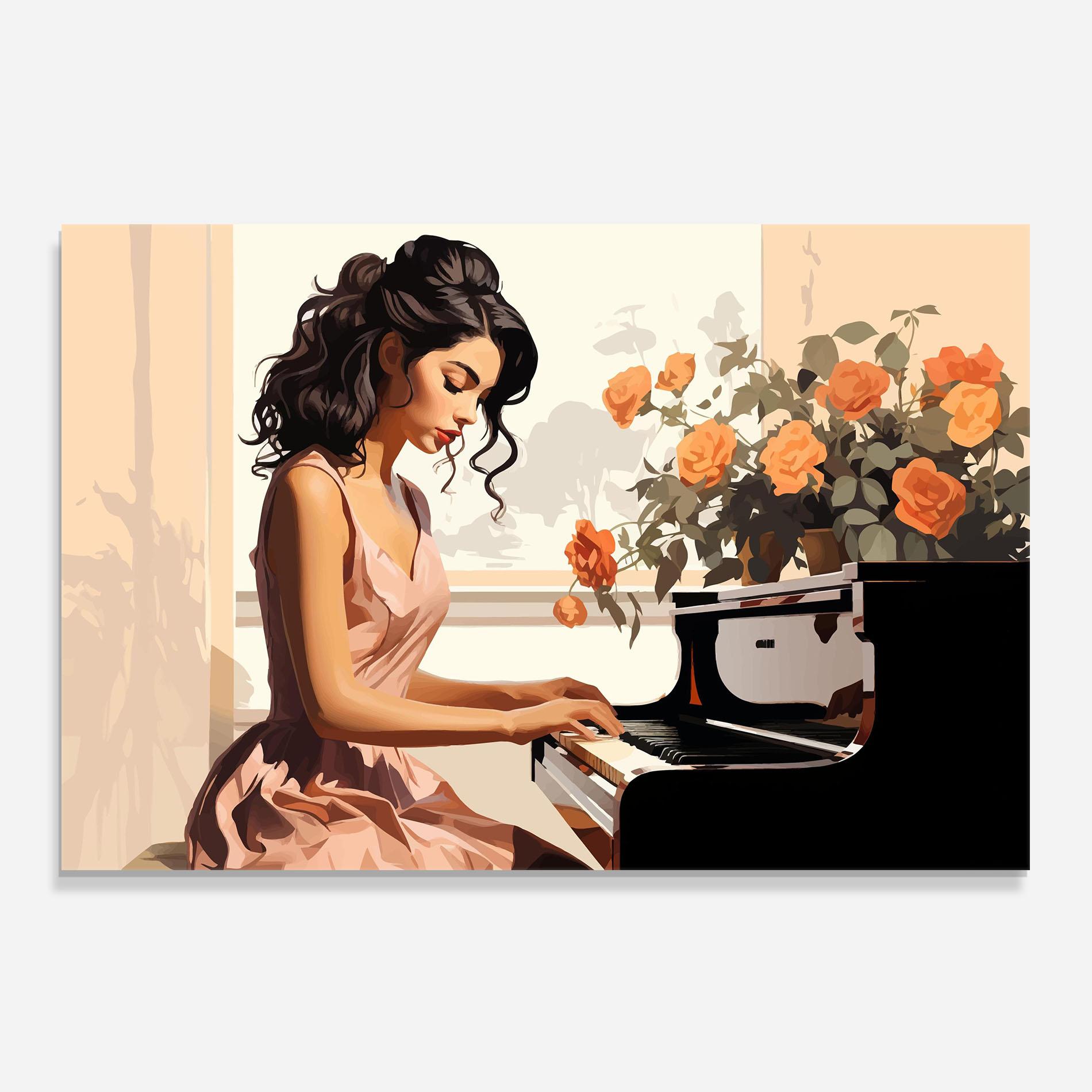 Küchenrückwand Glas Singer Painting mockup 0