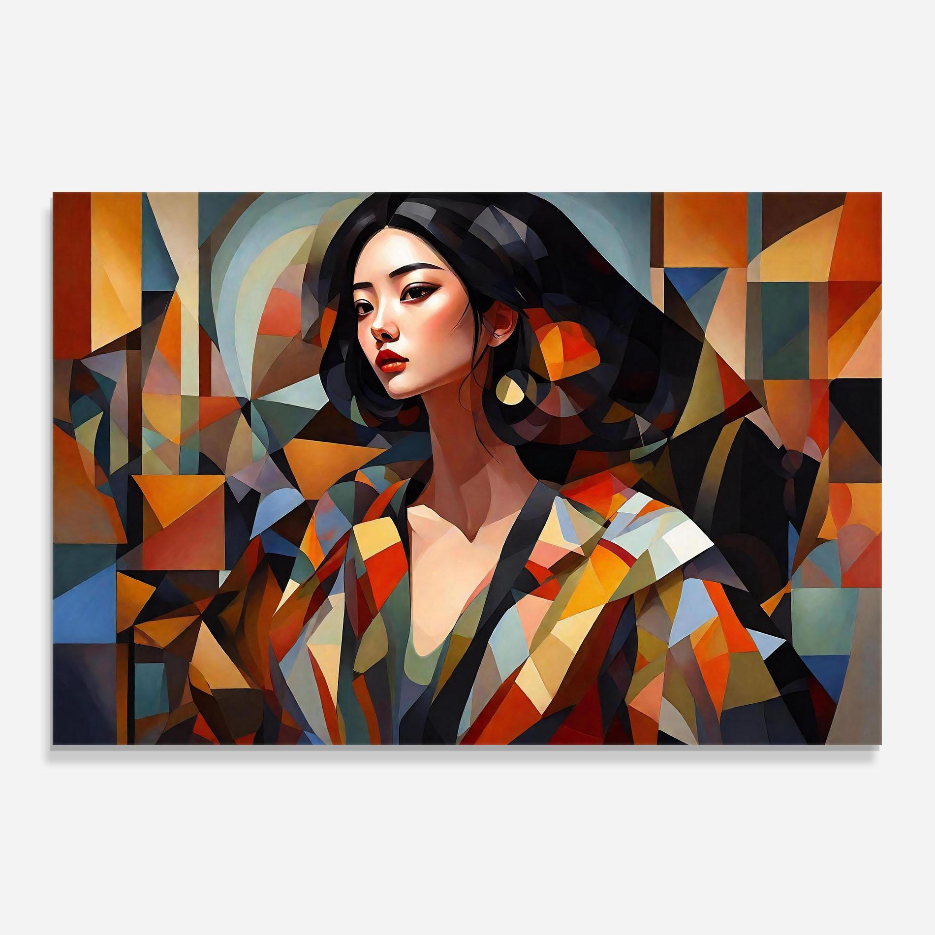 Küchenrückwand Glas Young Asian Woman mockup 0