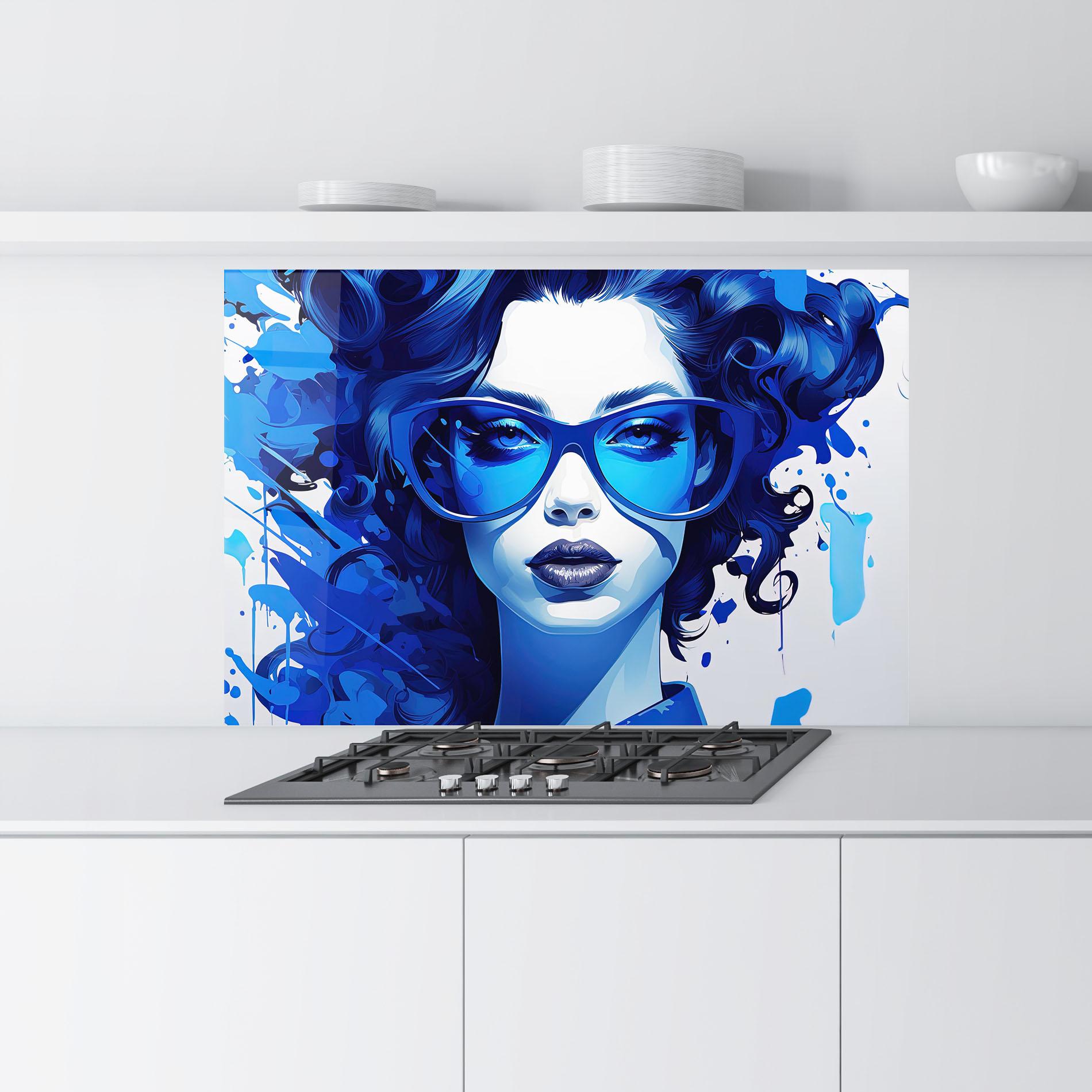 Küchenrückwand Glas Big Blue Glasses mockup 9