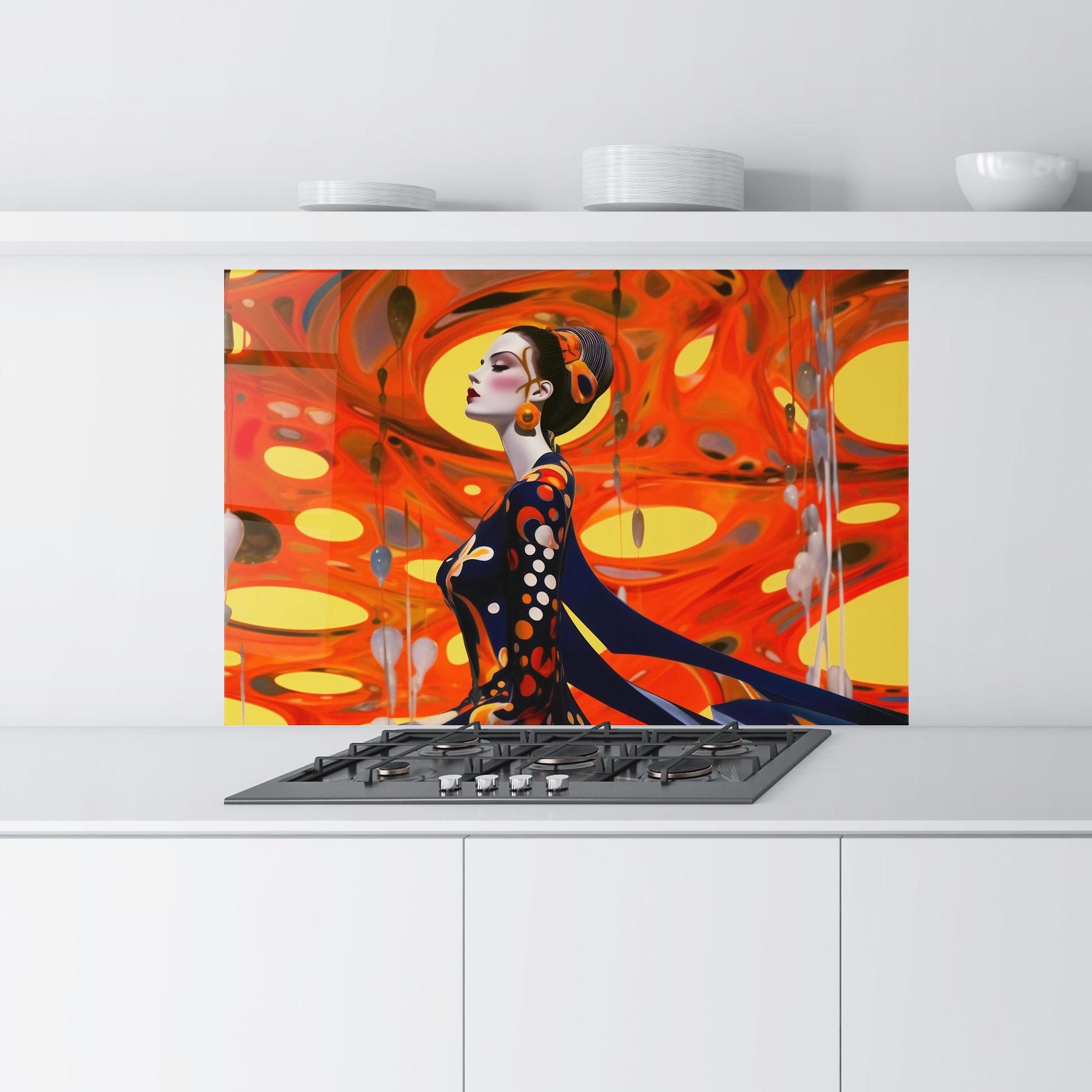 Küchenrückwand Glas Big Orange Accesories mockup 9