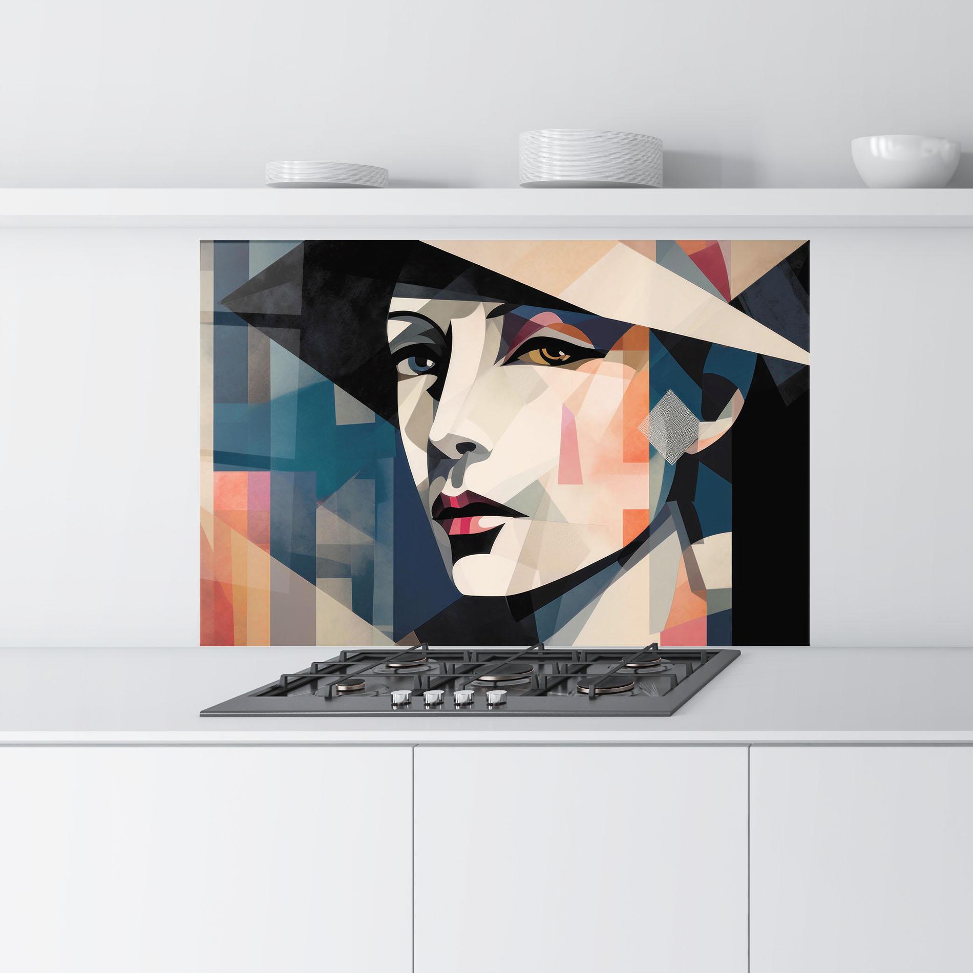 Küchenrückwand Glas Chicago Portrait mockup 9