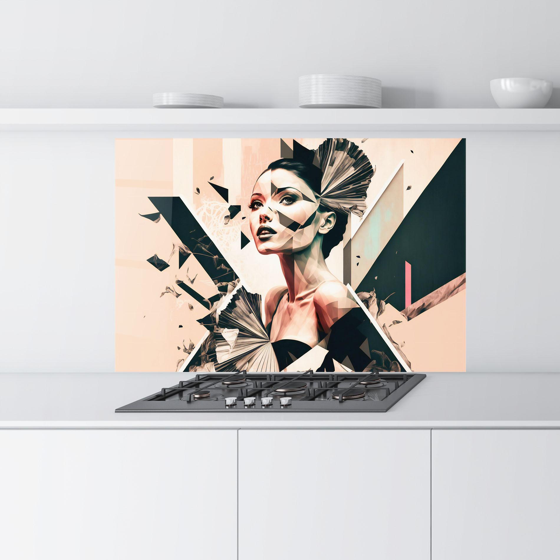 Küchenrückwand Glas Fashionista Design mockup 9