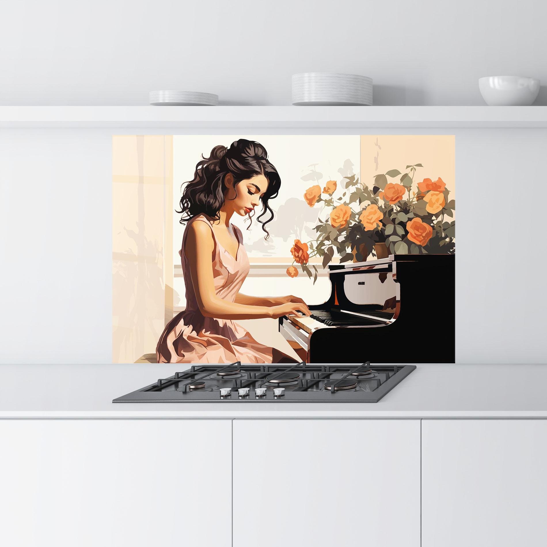 Küchenrückwand Glas Singer Painting mockup 9