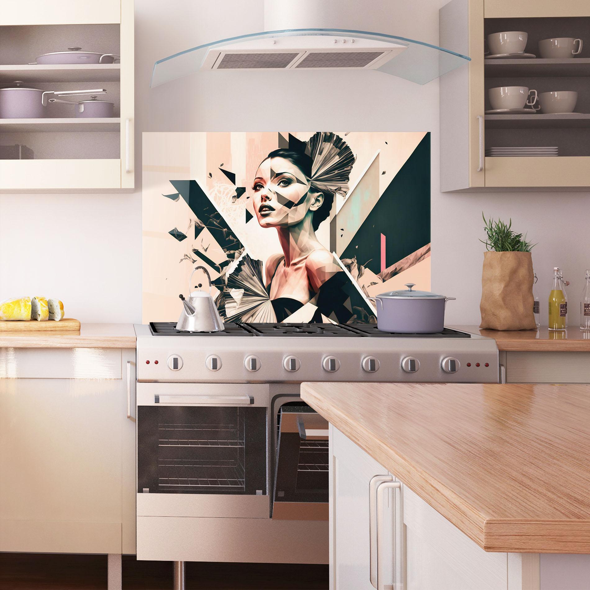 Küchenrückwand Glas Fashionista Design mockup 1
