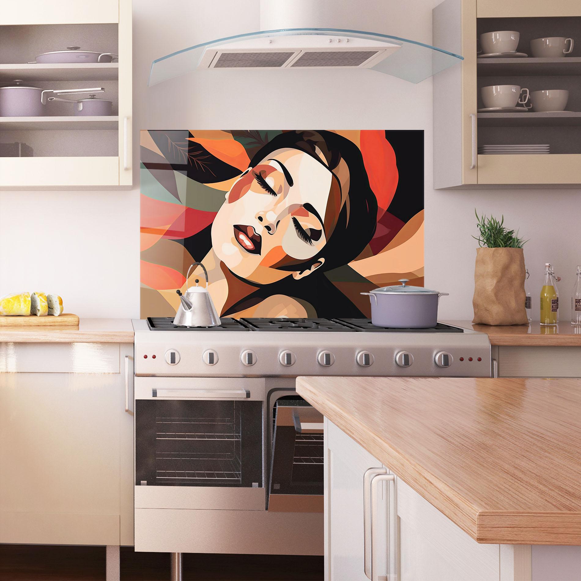 Küchenrückwand Glas Modern Makeup mockup 1