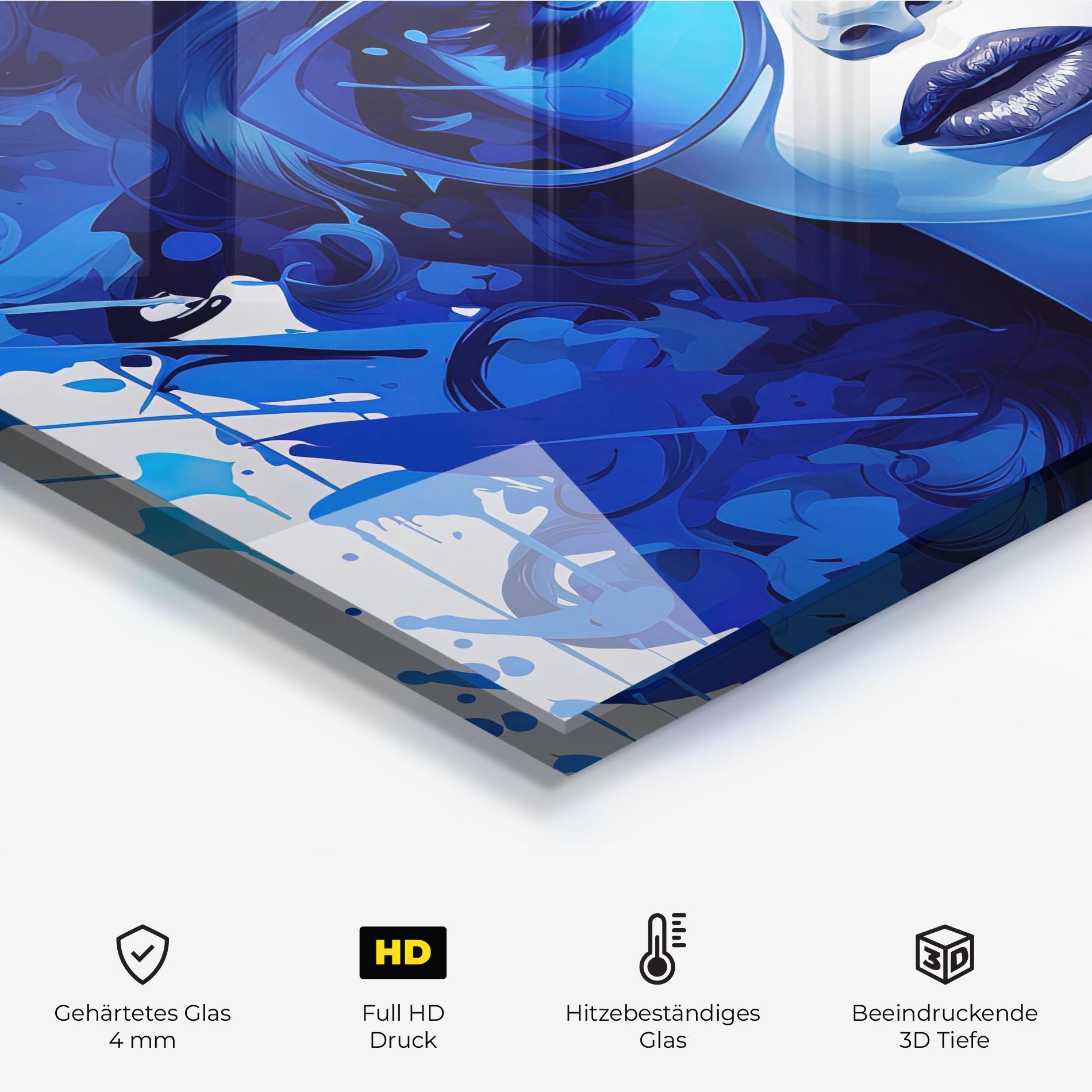 Küchenrückwand Glas Big Blue Glasses mockup 2