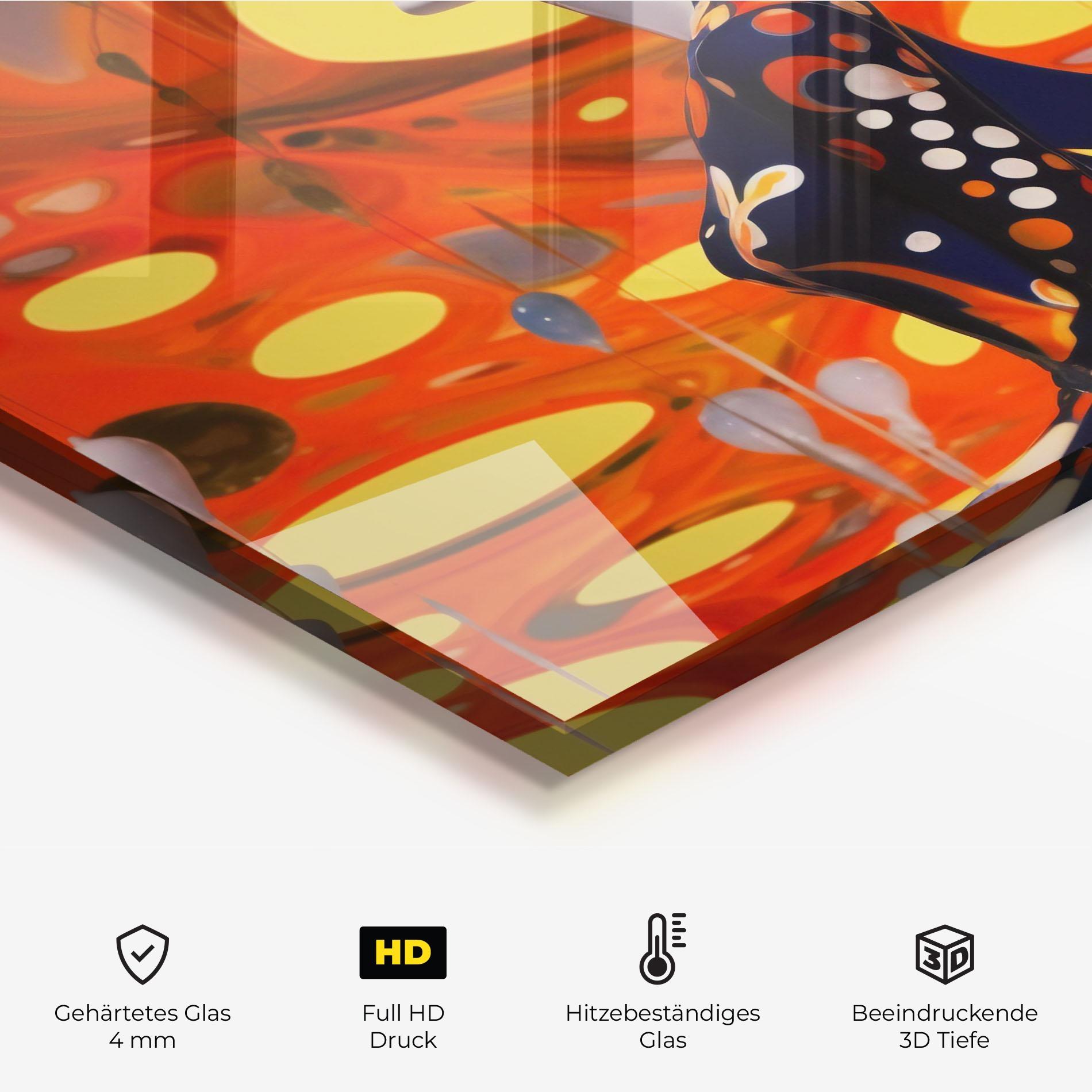 Küchenrückwand Glas Big Orange Accesories mockup 2