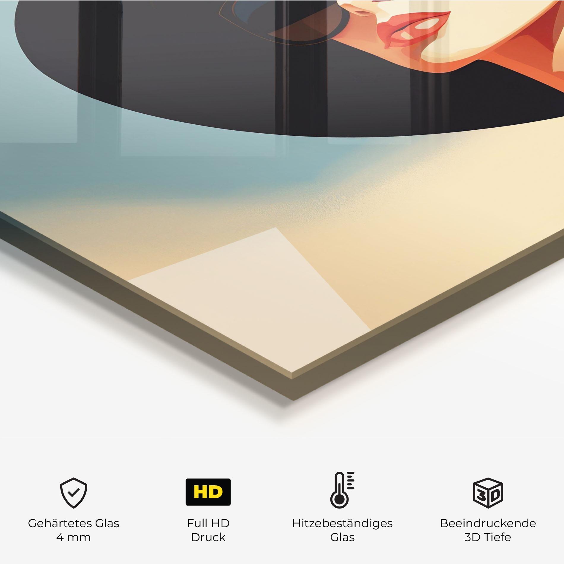 Küchenrückwand Glas Caucasian Glamor Model mockup 2