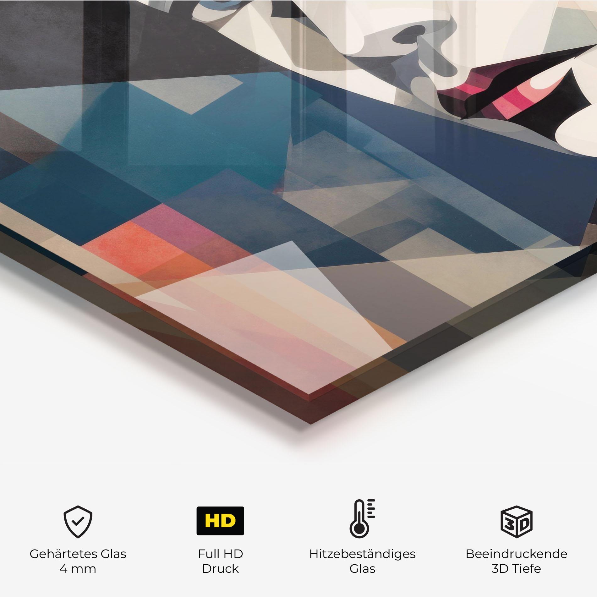 Küchenrückwand Glas Chicago Portrait mockup 2