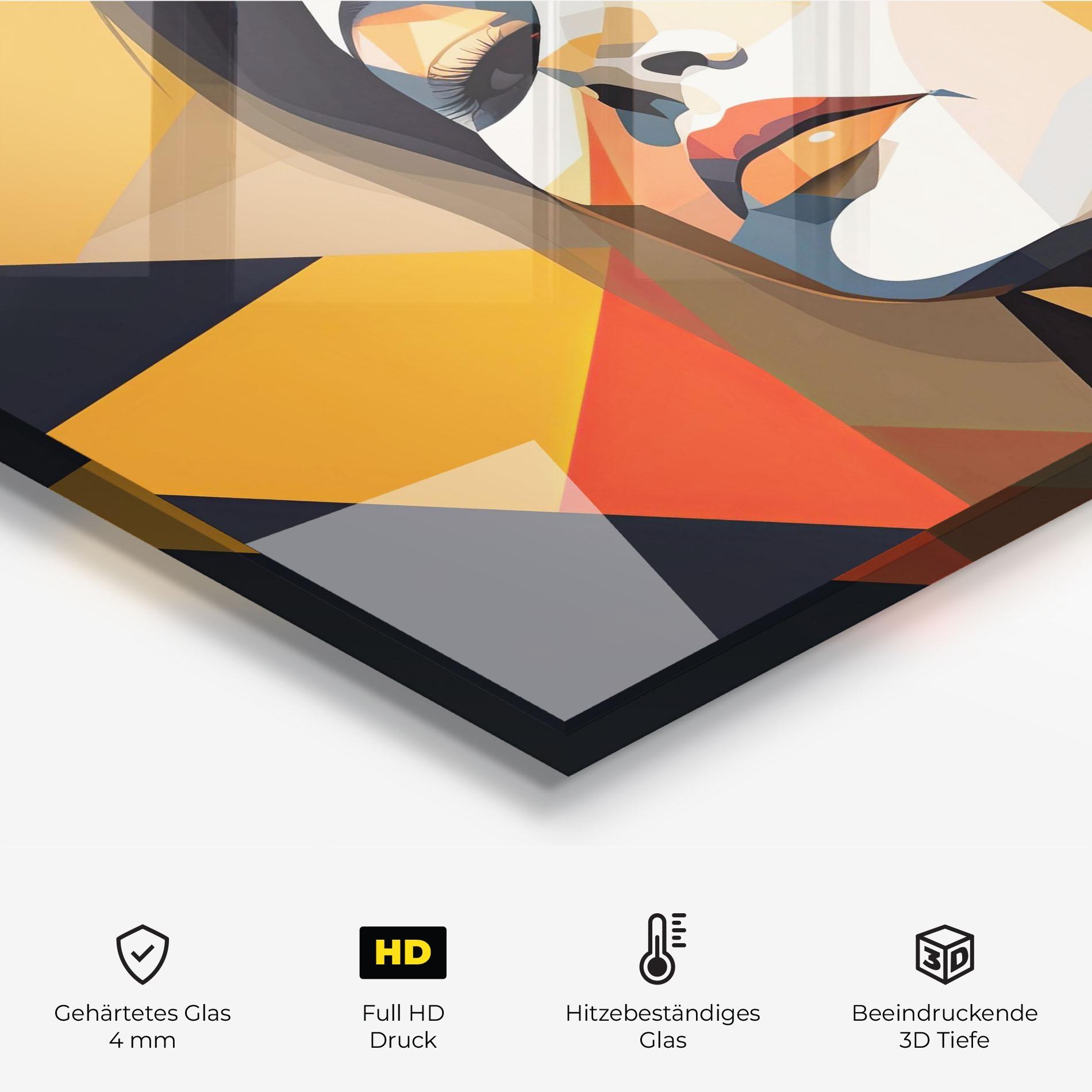 Küchenrückwand Glas Modern Orange Makeup mockup 2