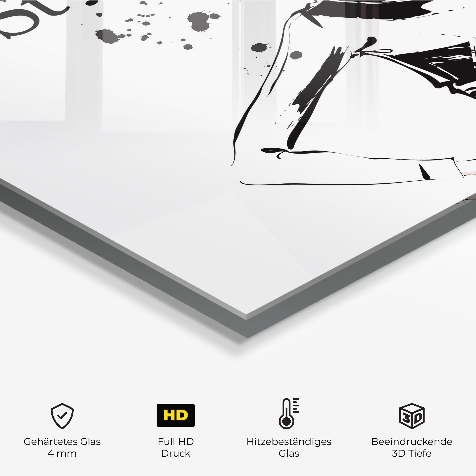 Küchenrückwand Glas Woman And Her Style mockup 2