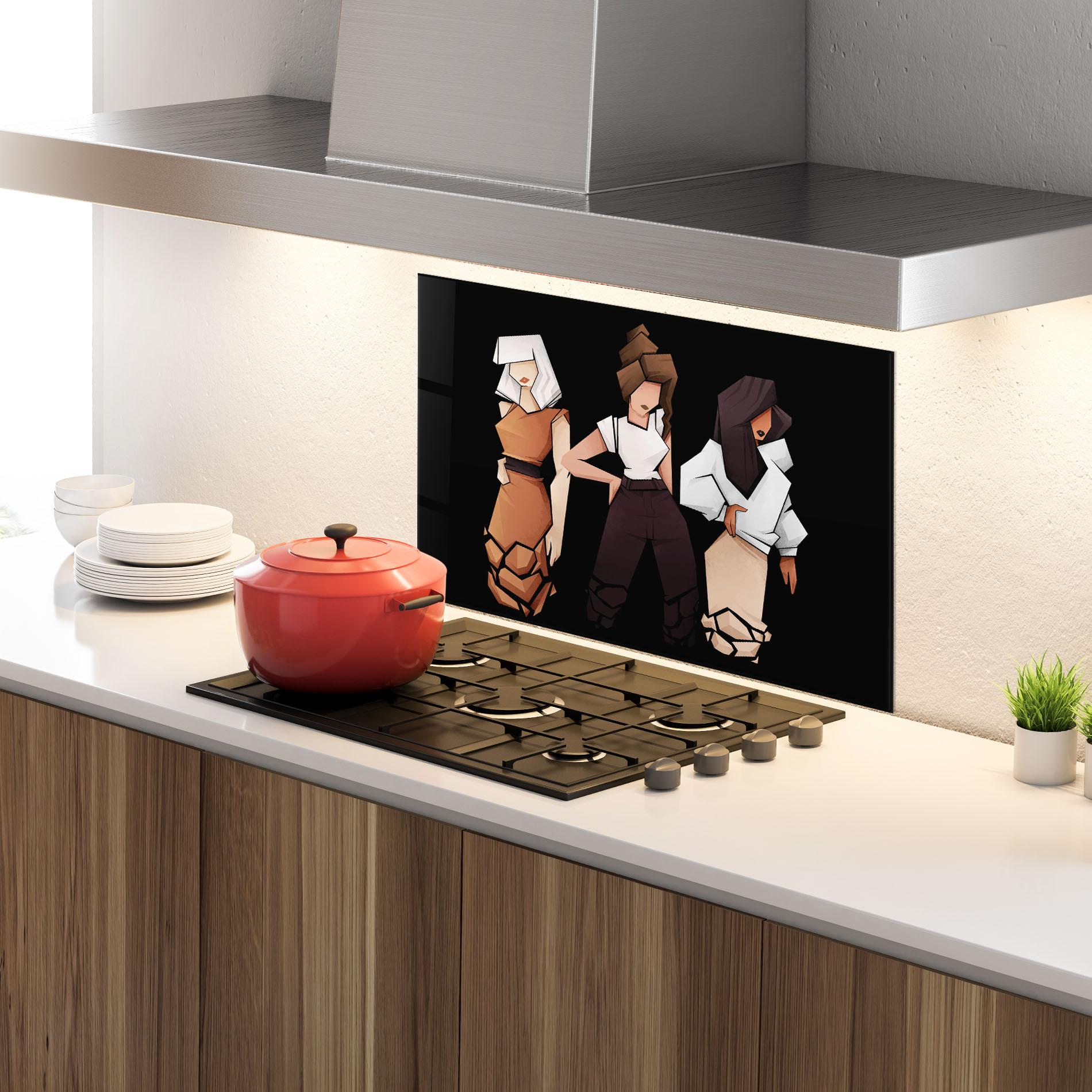 Küchenrückwand Glas Bussines Women mockup 4