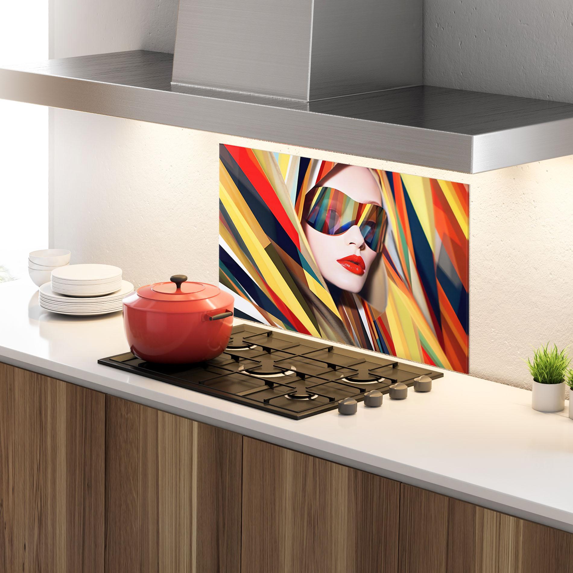 Küchenrückwand Glas Colorful Sunglasses mockup 4