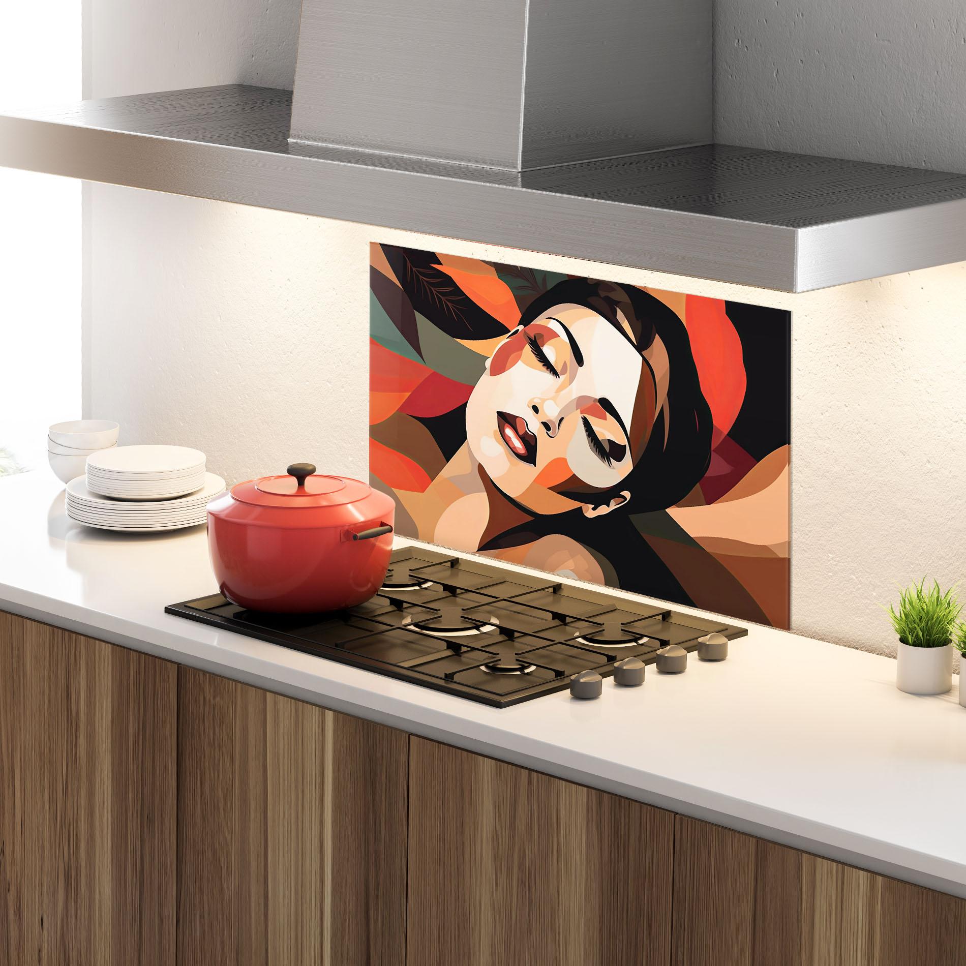 Küchenrückwand Glas Modern Makeup mockup 4