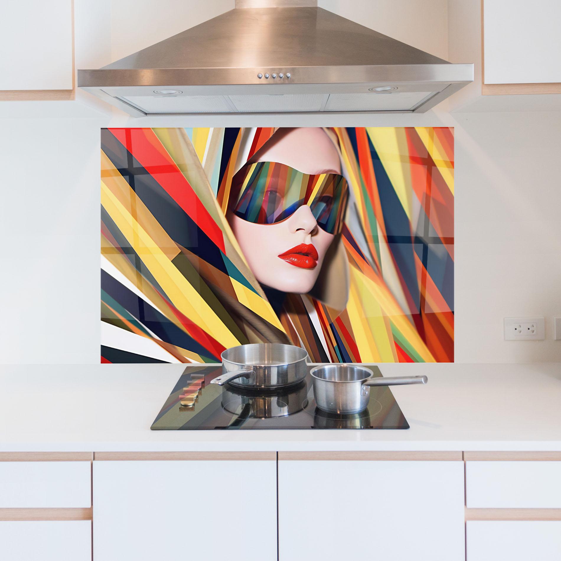 Küchenrückwand Glas Colorful Sunglasses mockup 5