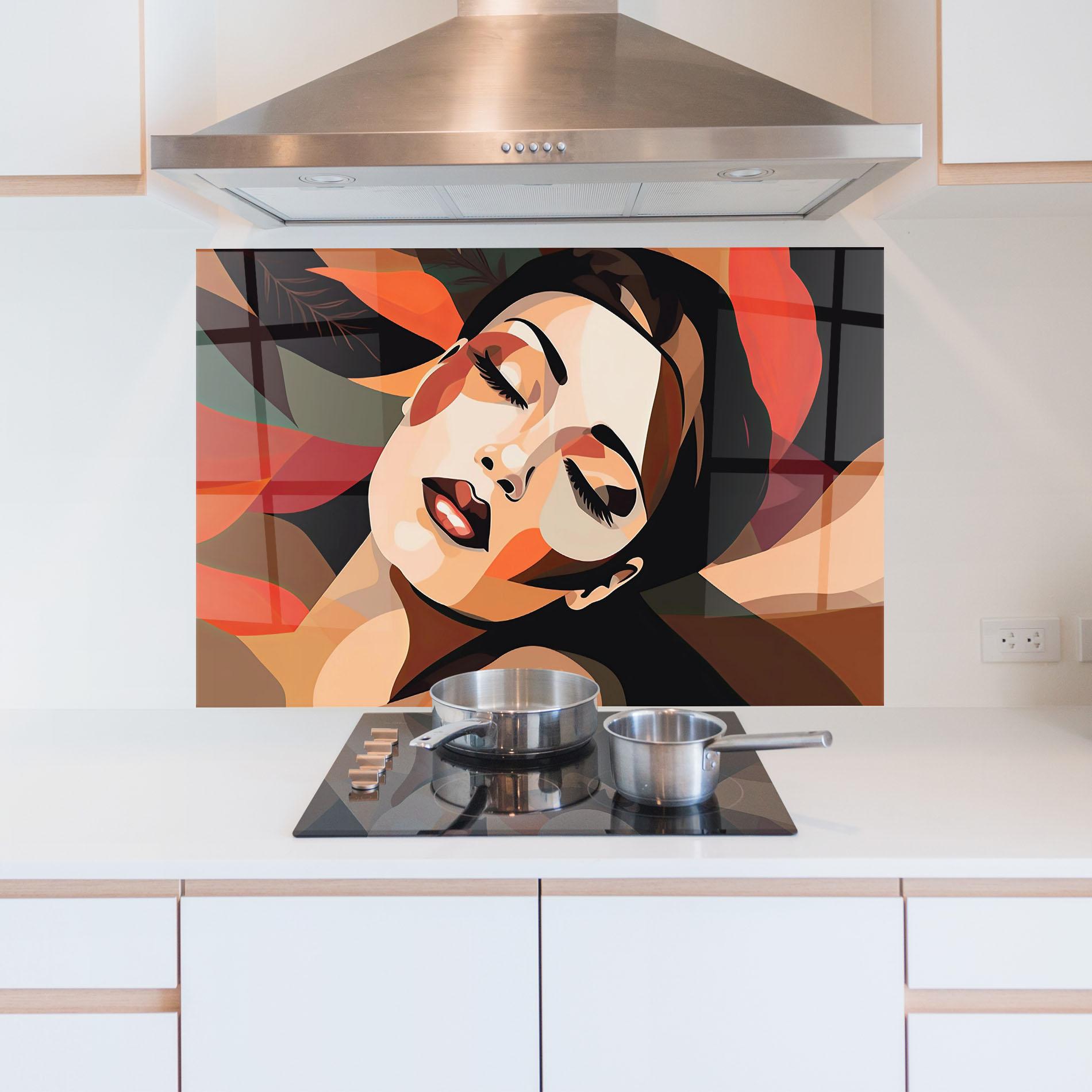 Küchenrückwand Glas Modern Makeup mockup 5