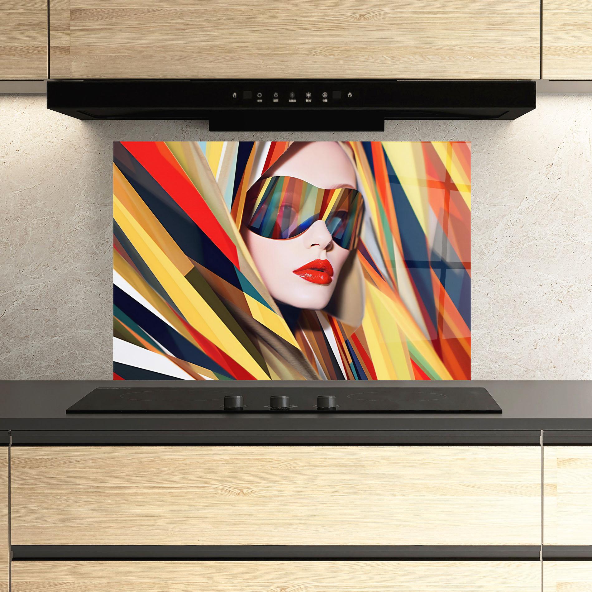 Küchenrückwand Glas Colorful Sunglasses mockup 3