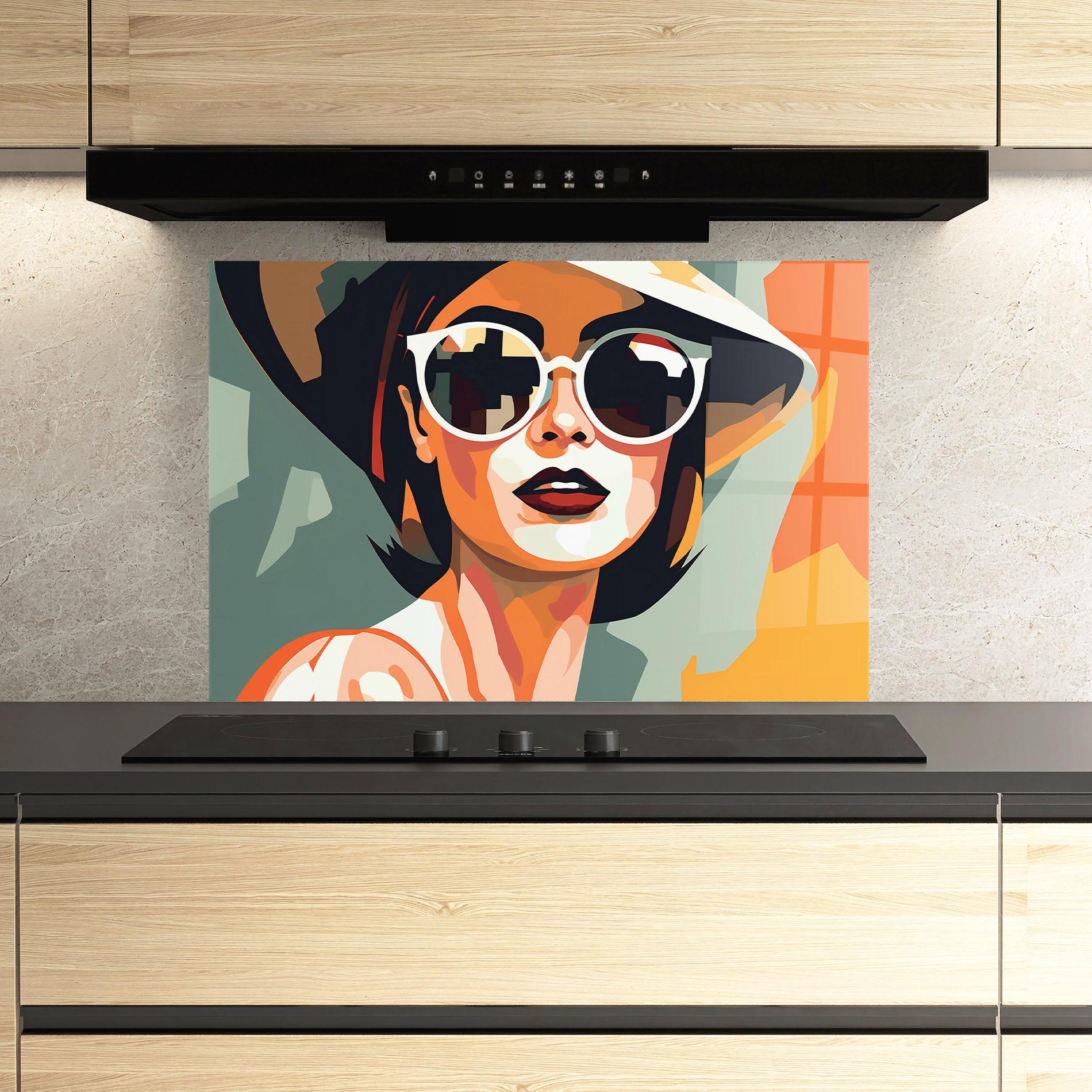 Küchenrückwand Glas Modern Design Style mockup 3