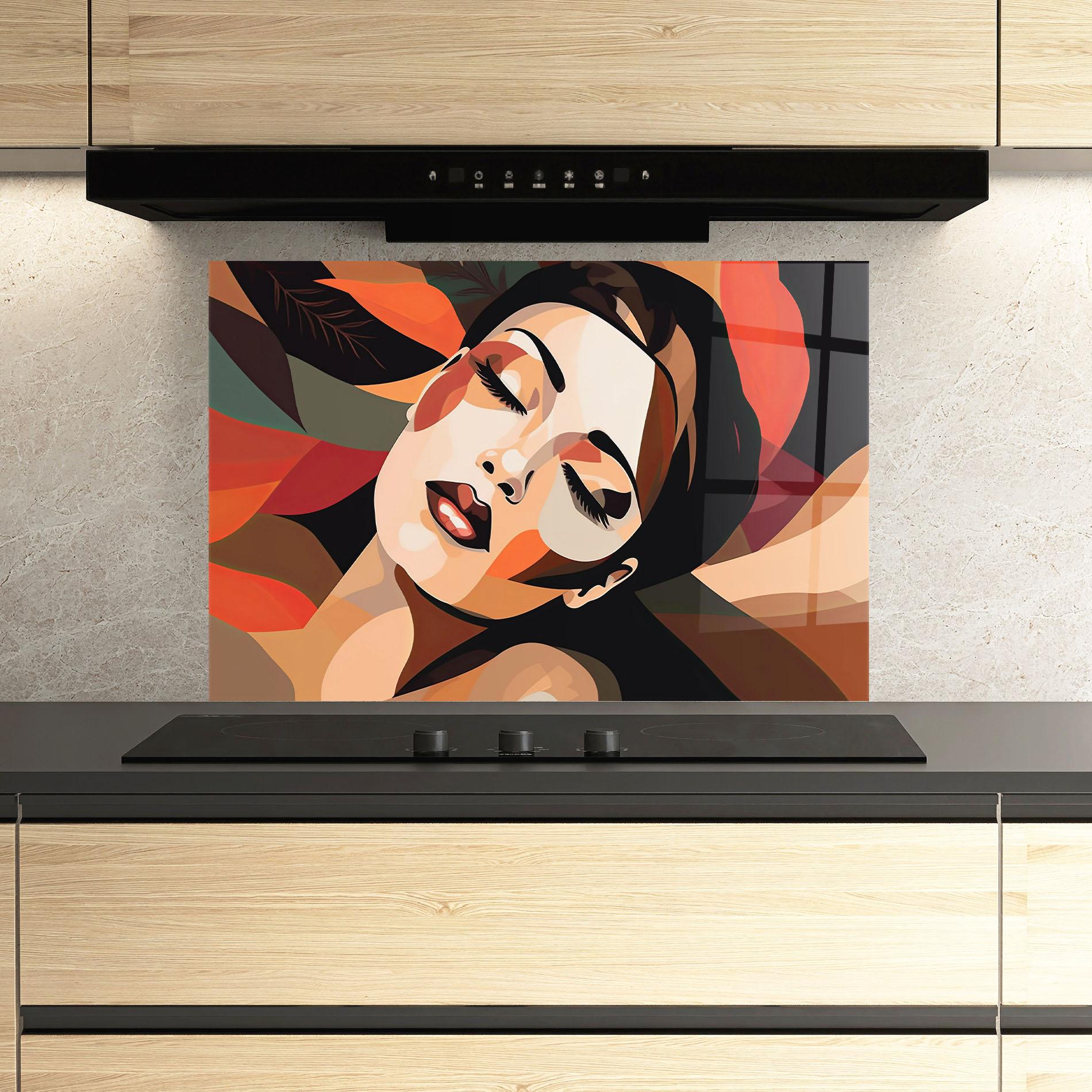 Küchenrückwand Glas Modern Makeup mockup 3