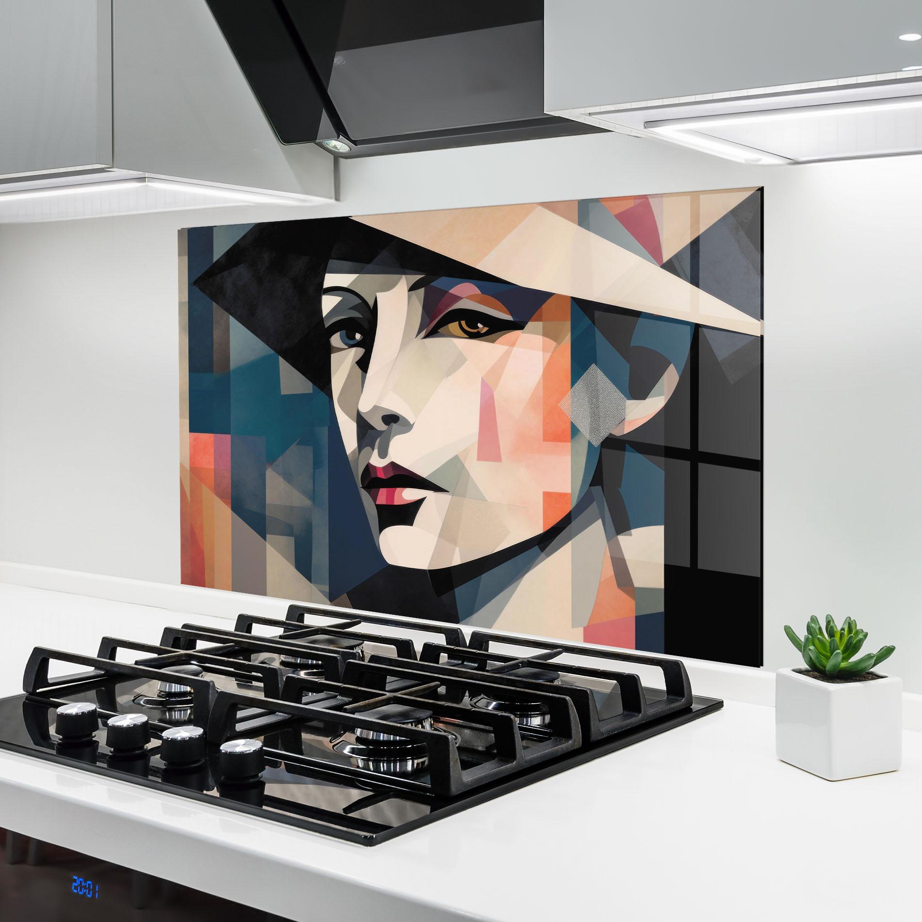 Küchenrückwand Glas Chicago Portrait mockup 6