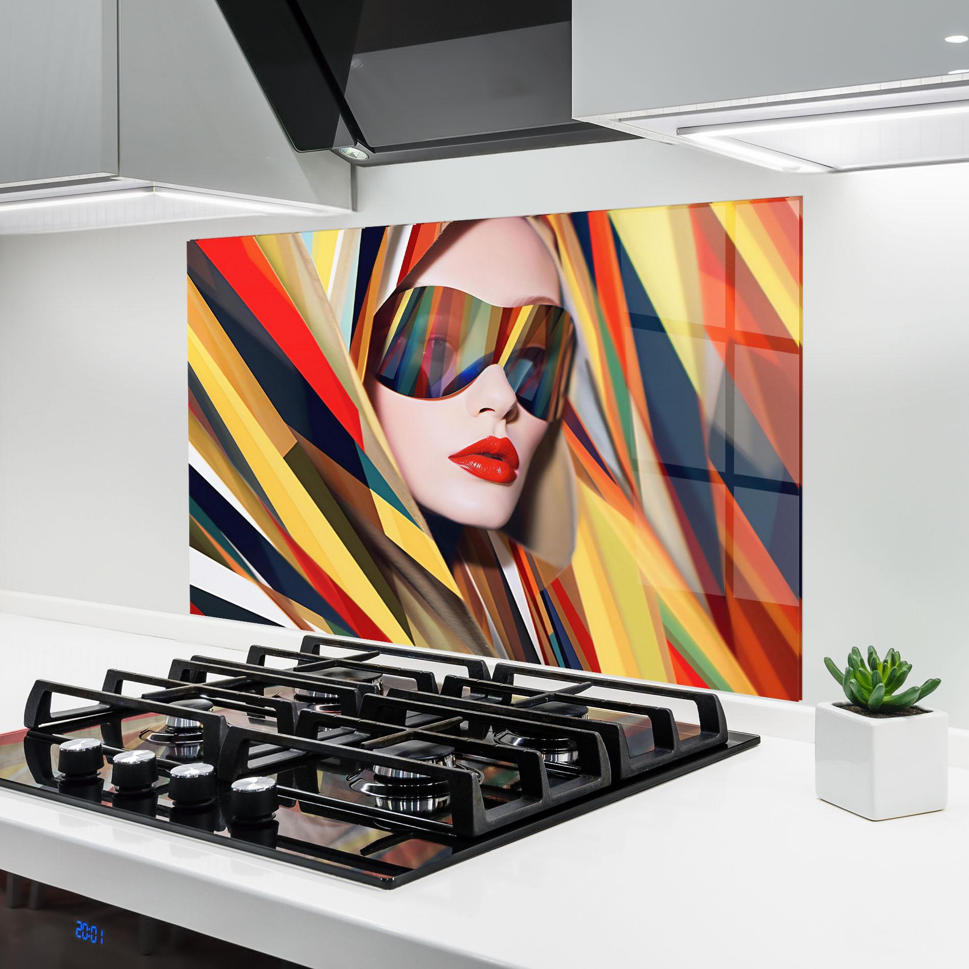 Küchenrückwand Glas Colorful Sunglasses mockup 6
