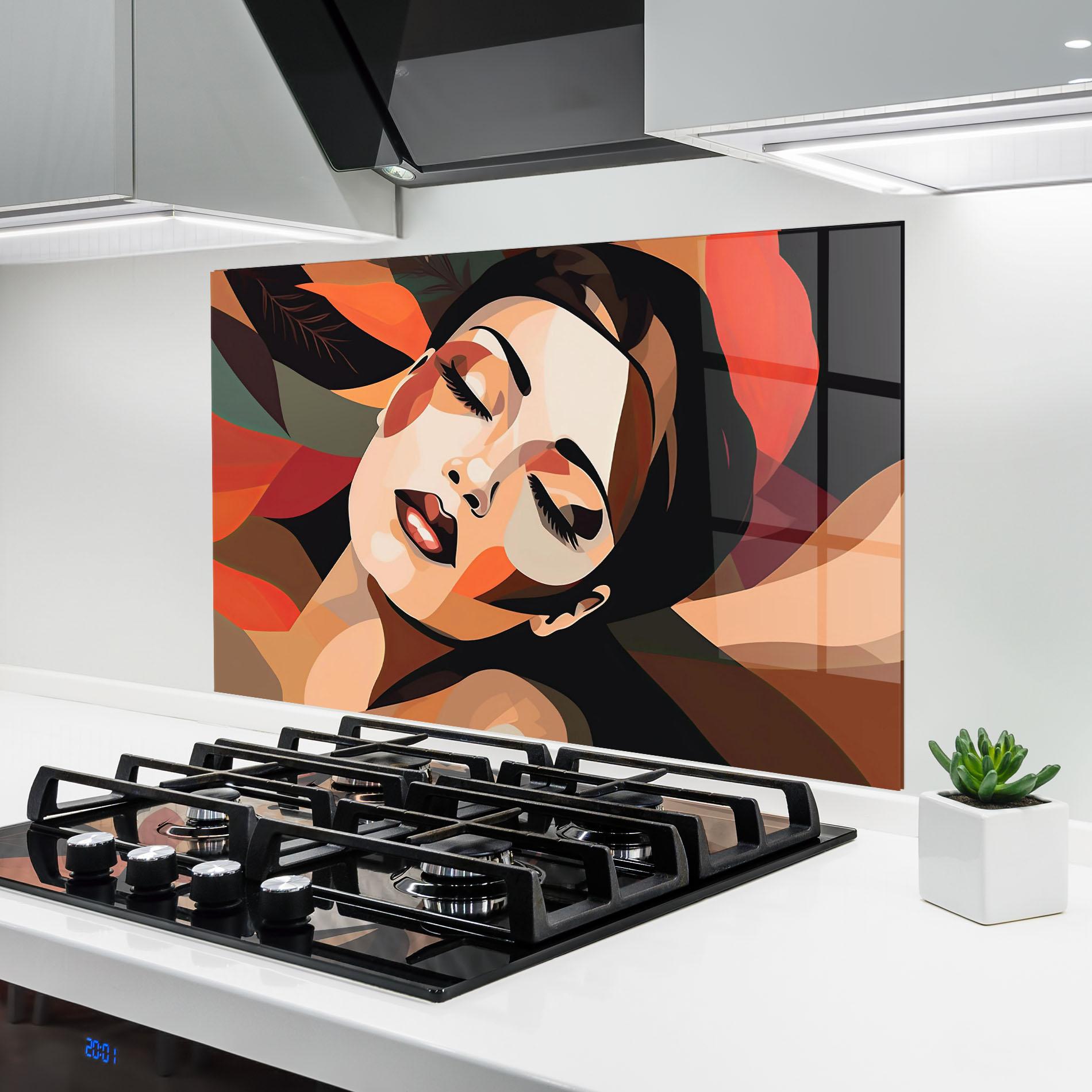 Küchenrückwand Glas Modern Makeup mockup 6