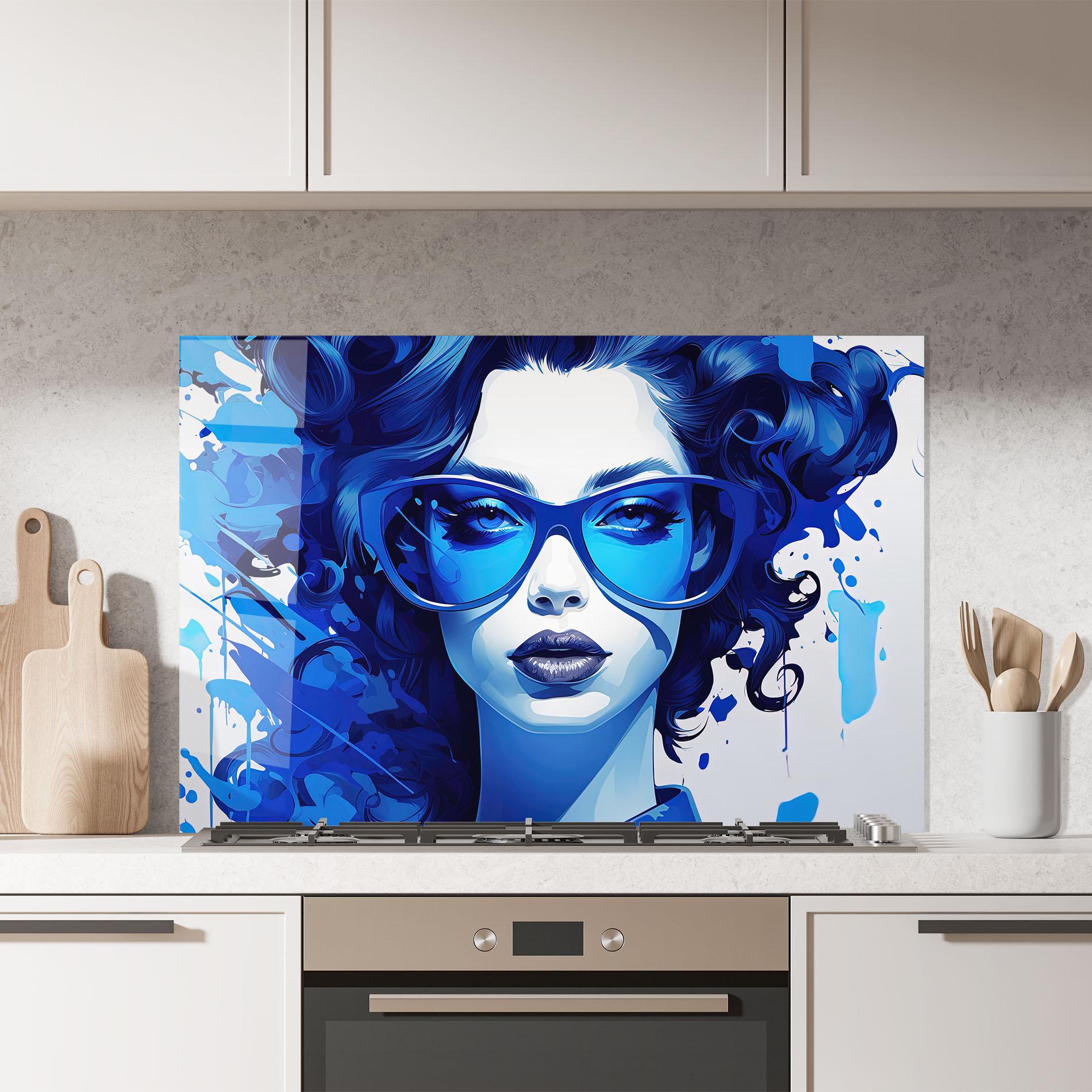 Küchenrückwand Glas Big Blue Glasses mockup 7