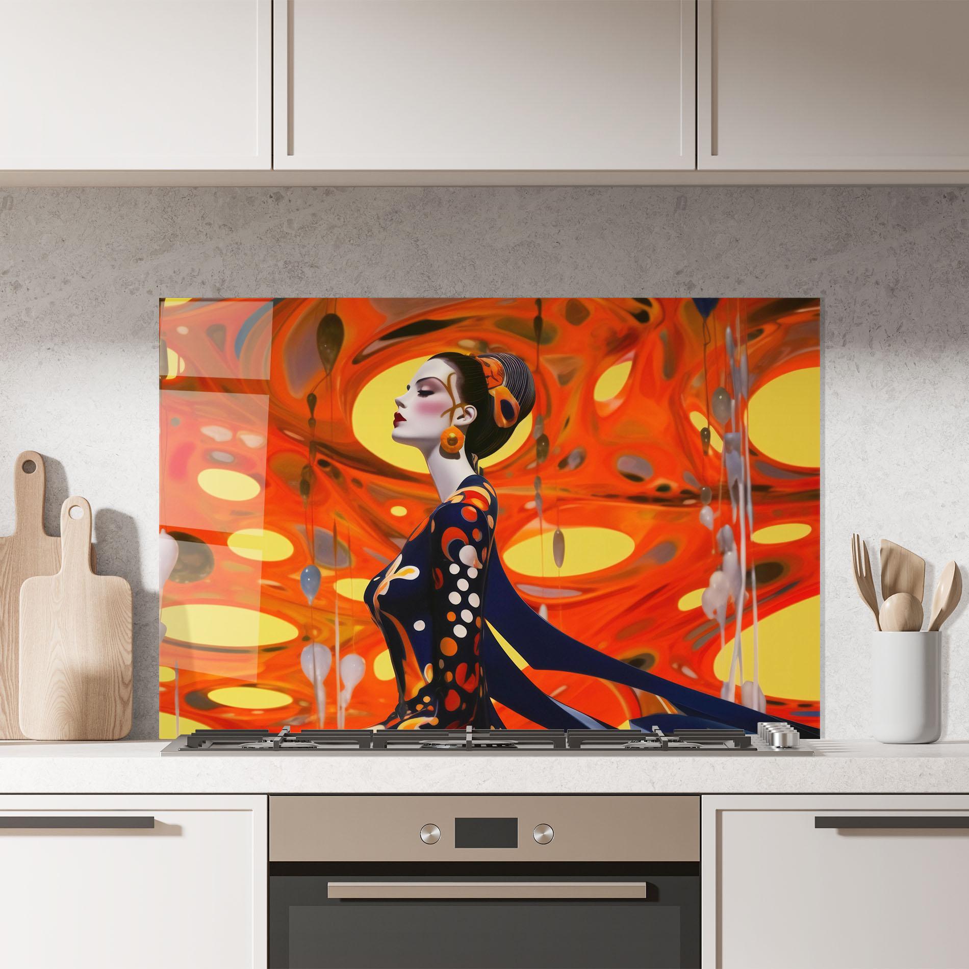 Küchenrückwand Glas Big Orange Accesories mockup 7