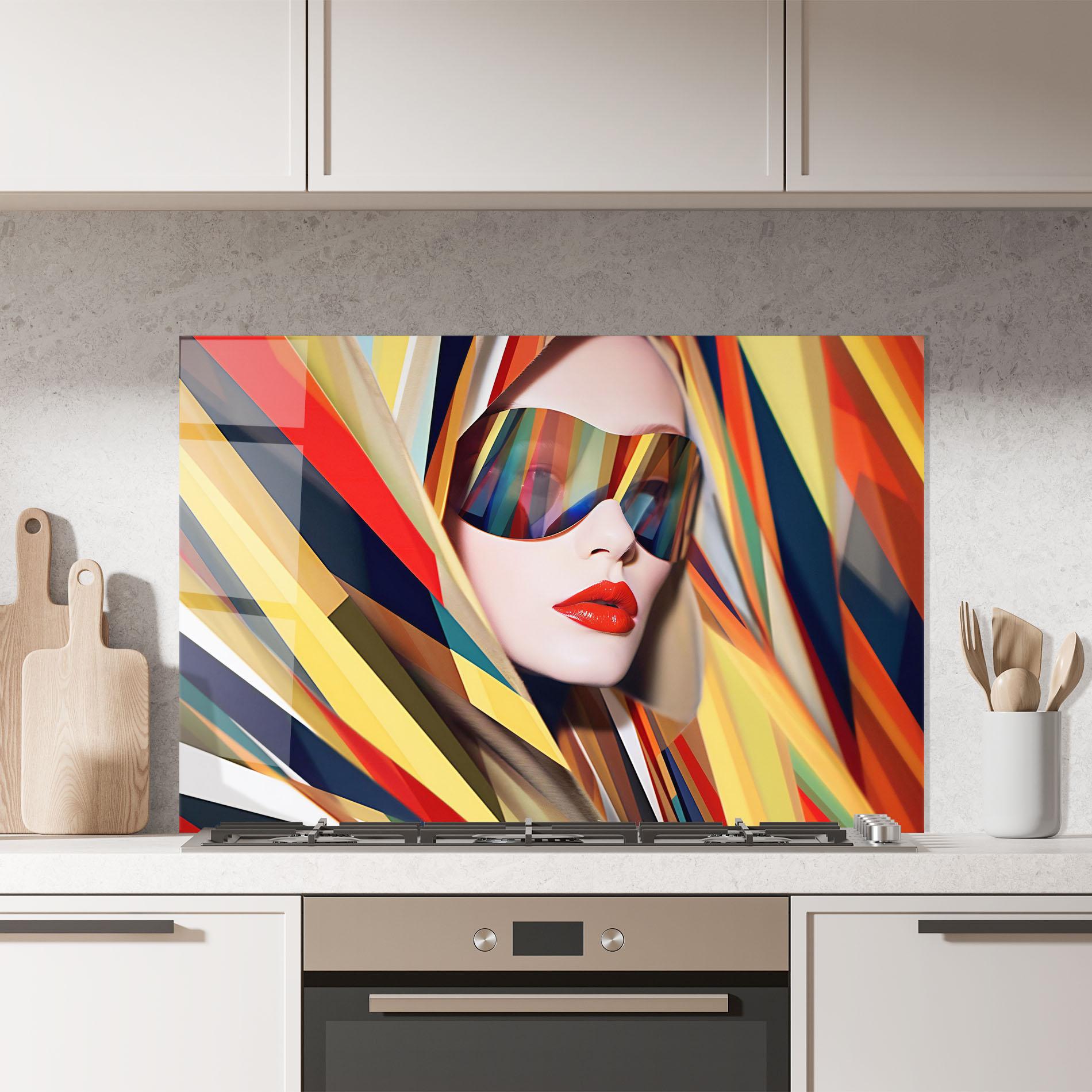 Küchenrückwand Glas Colorful Sunglasses mockup 7