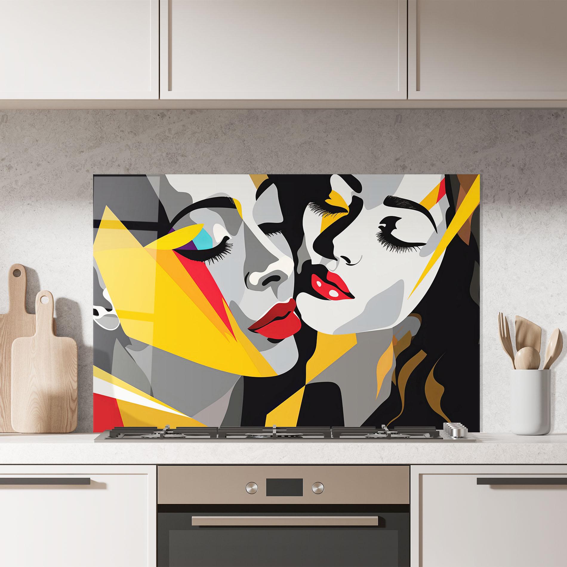 Küchenrückwand Glas Dreamy Modern Female mockup 7