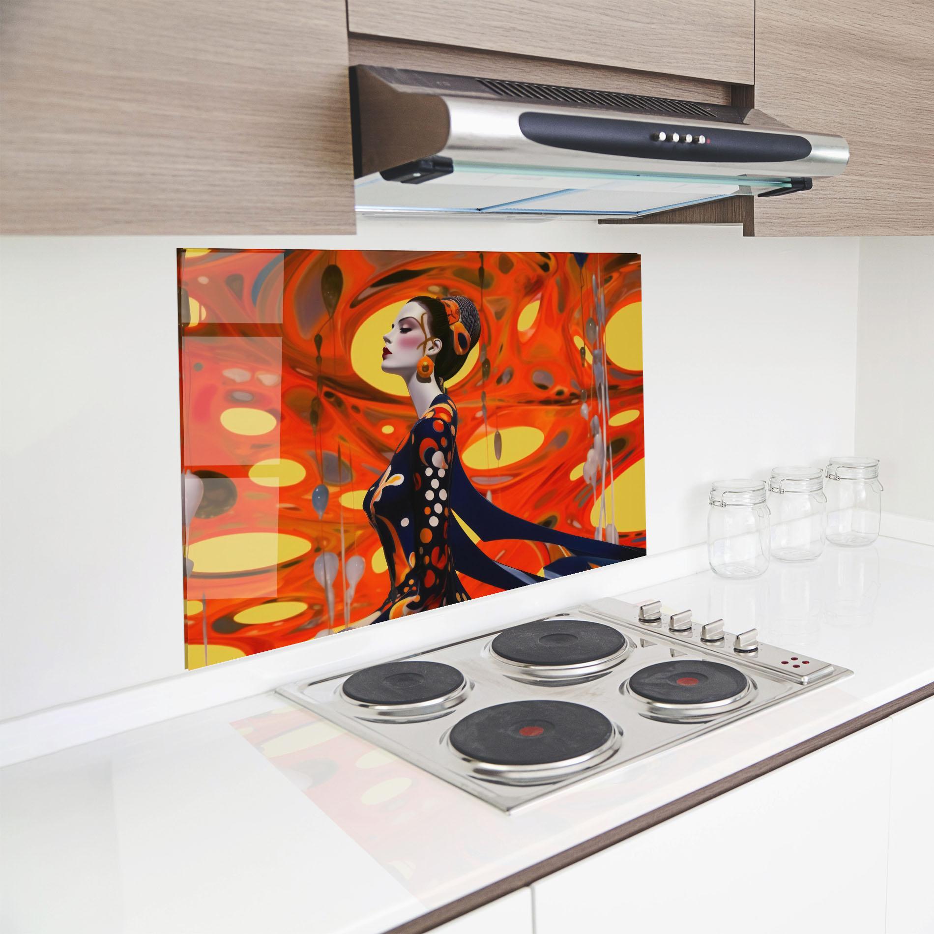 Küchenrückwand Glas Big Orange Accesories mockup 8