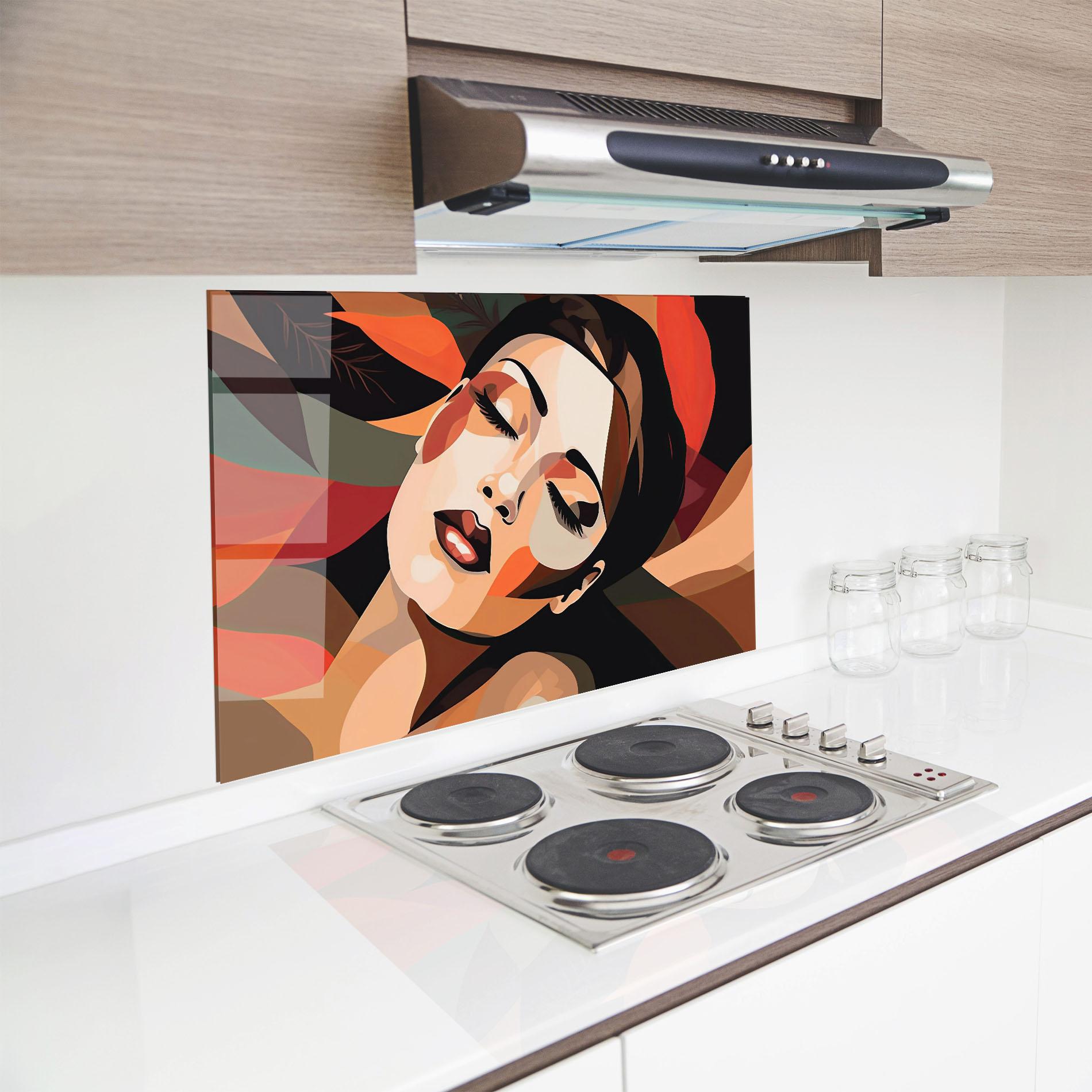 Küchenrückwand Glas Modern Makeup mockup 8