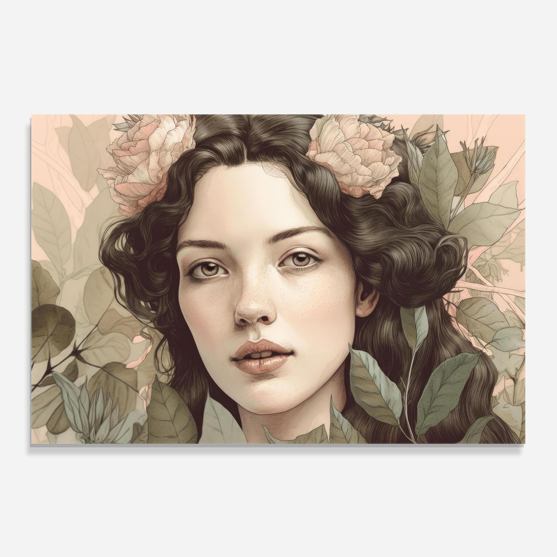 Küchenrückwand Glas Beautiful Vintage Portrait mockup 0