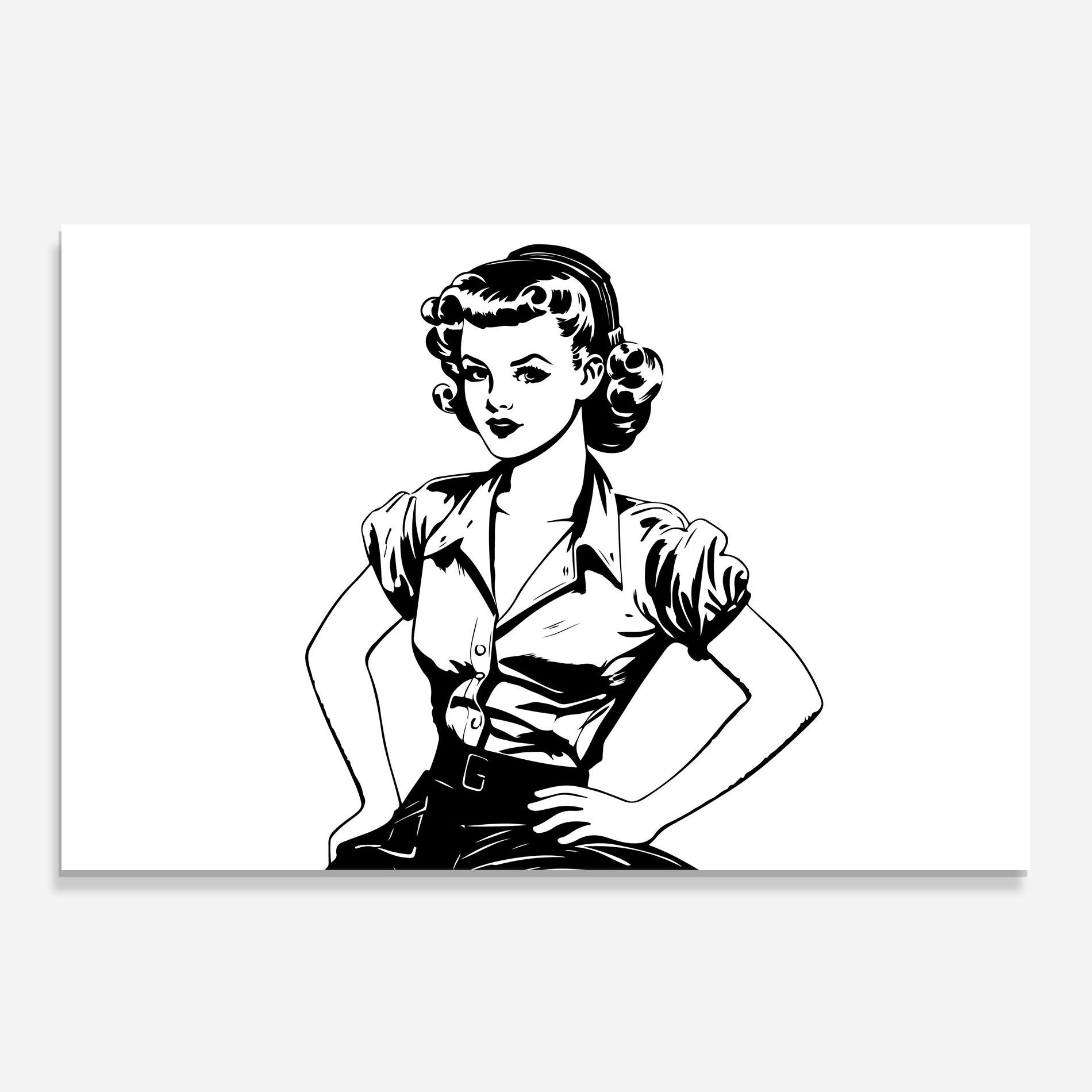 Küchenrückwand Glas Pretty Shilouette Girl mockup 0