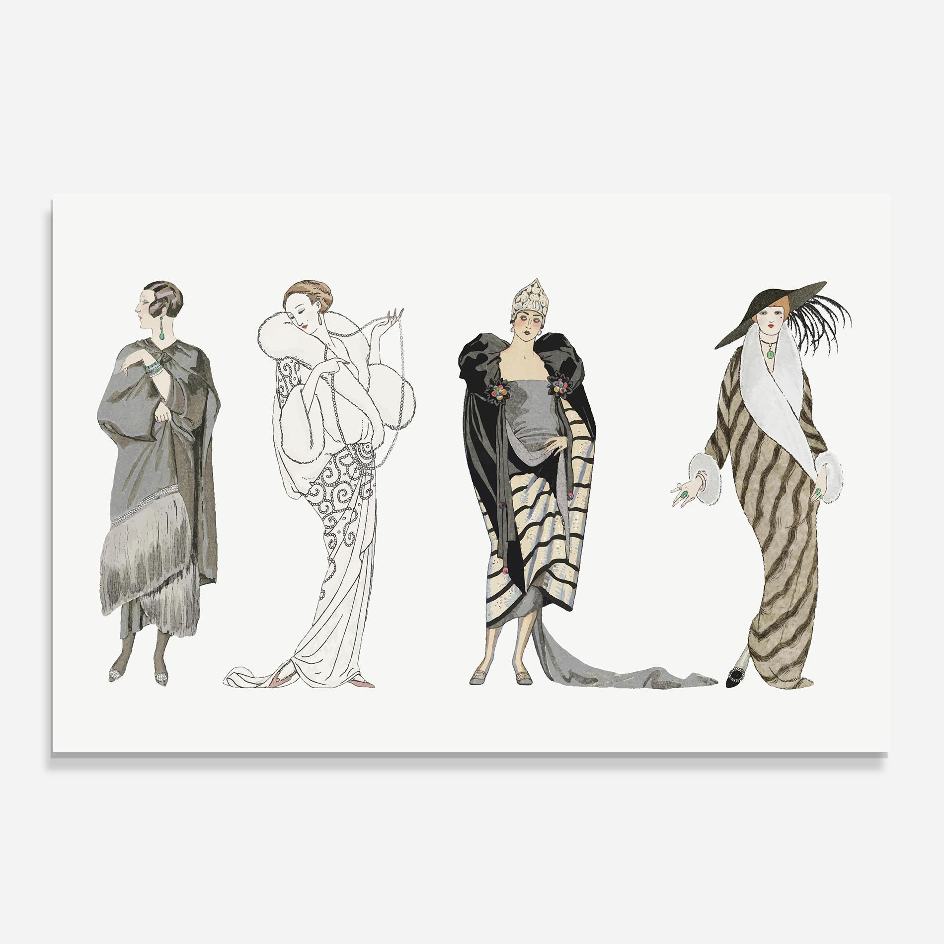 Küchenrückwand Glas Vintage Outfits mockup 0