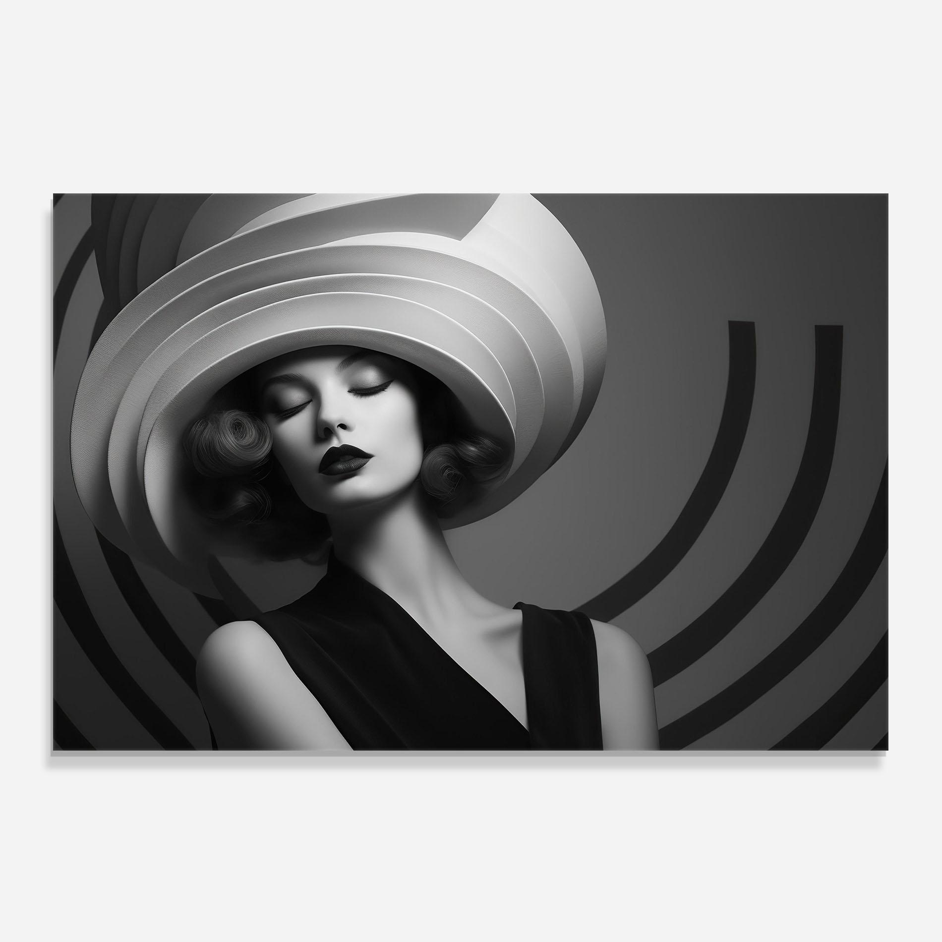 Küchenrückwand Glas Vintage Pretty Lady mockup 0