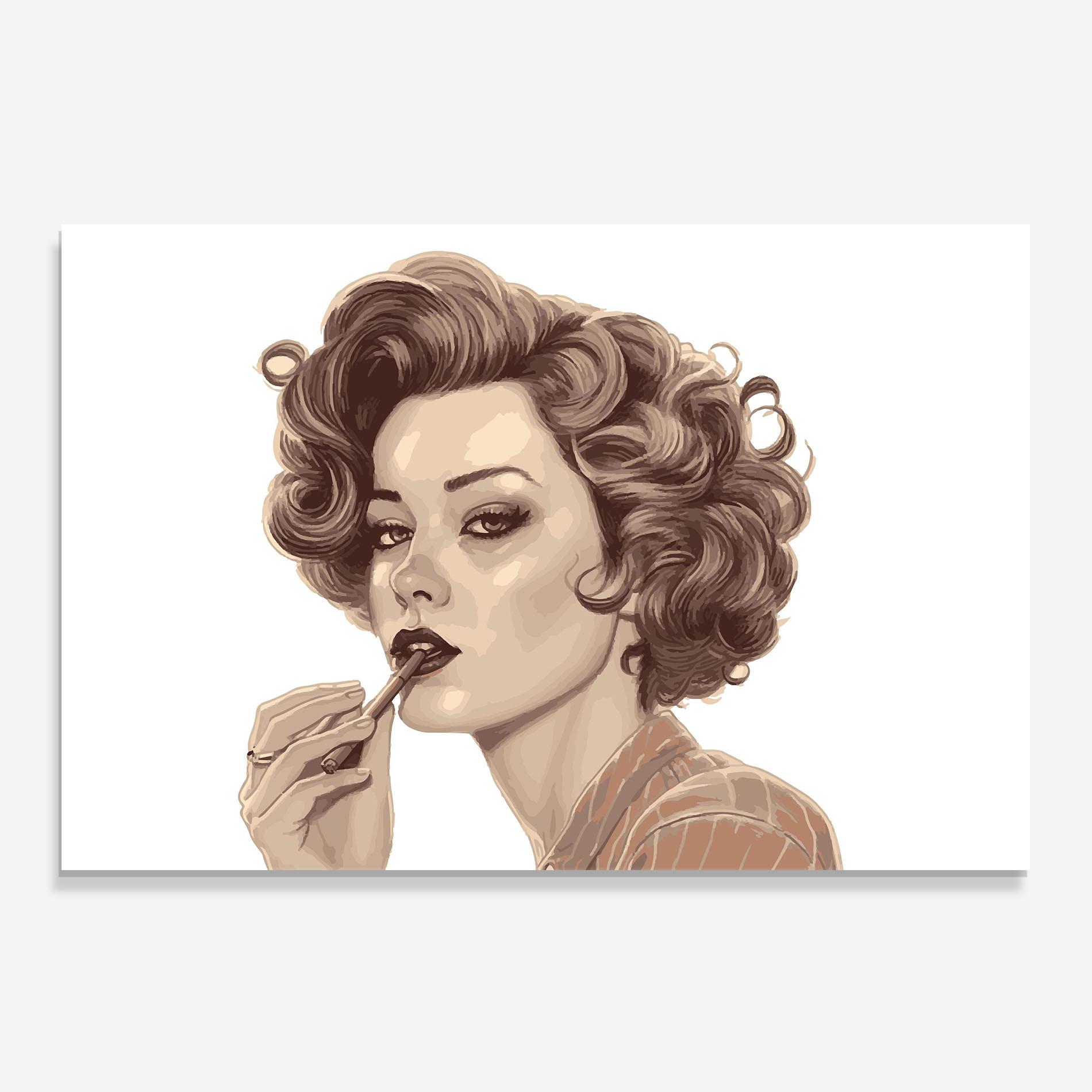 Küchenrückwand Glas Vintage Smoking mockup 0