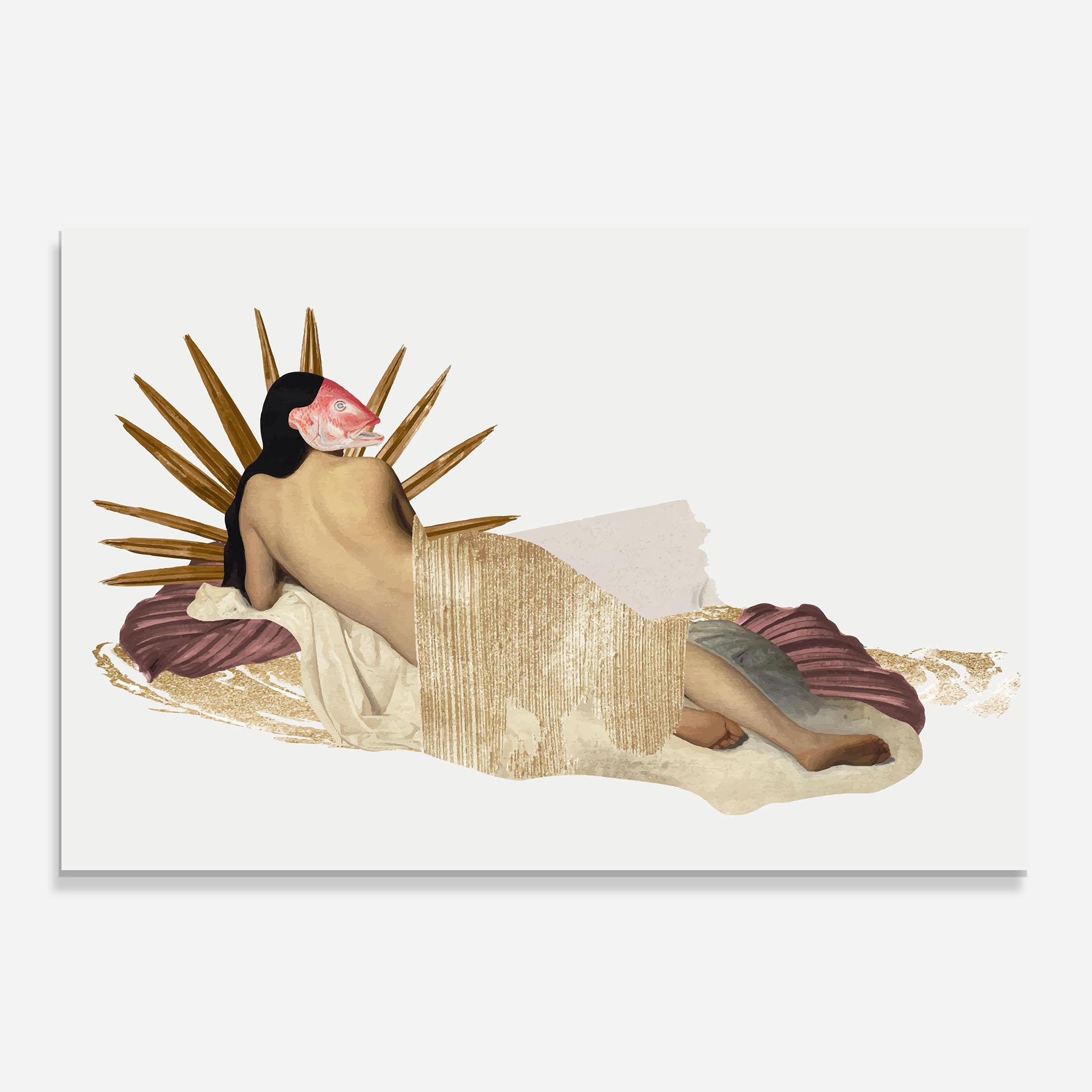 Küchenrückwand Glas Vintage Woman Art mockup 0