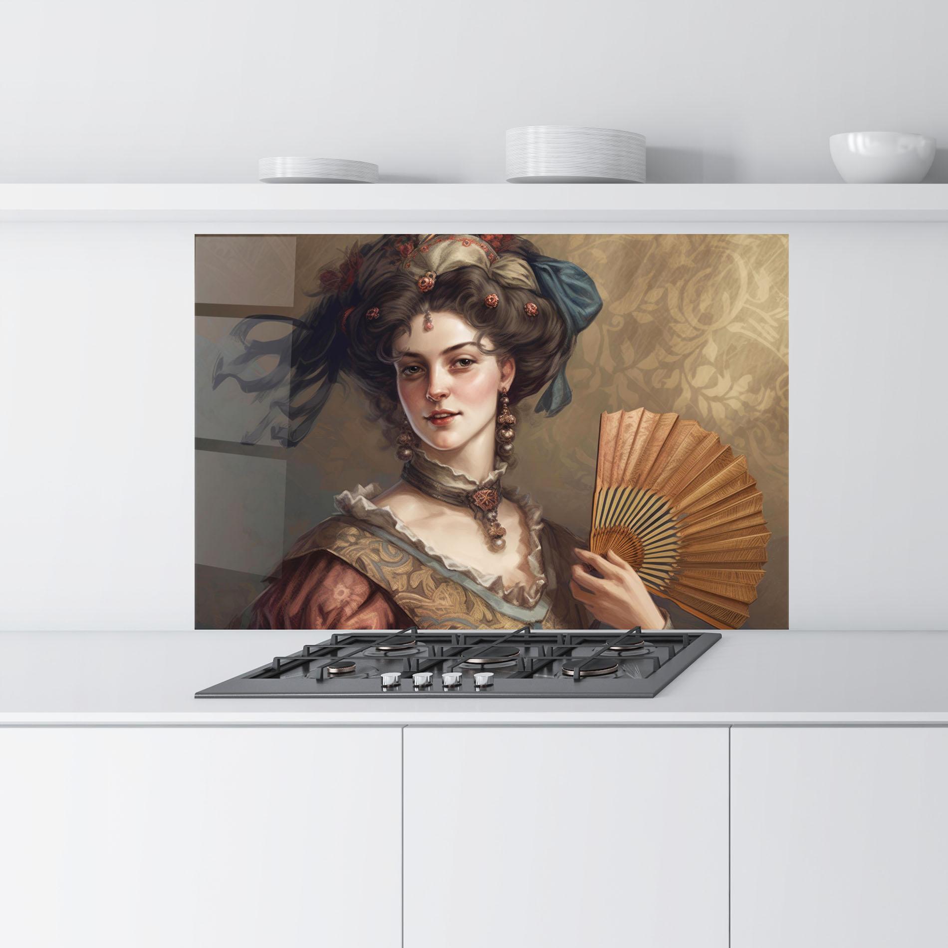 Küchenrückwand Glas Medieval Noblewoman mockup 9