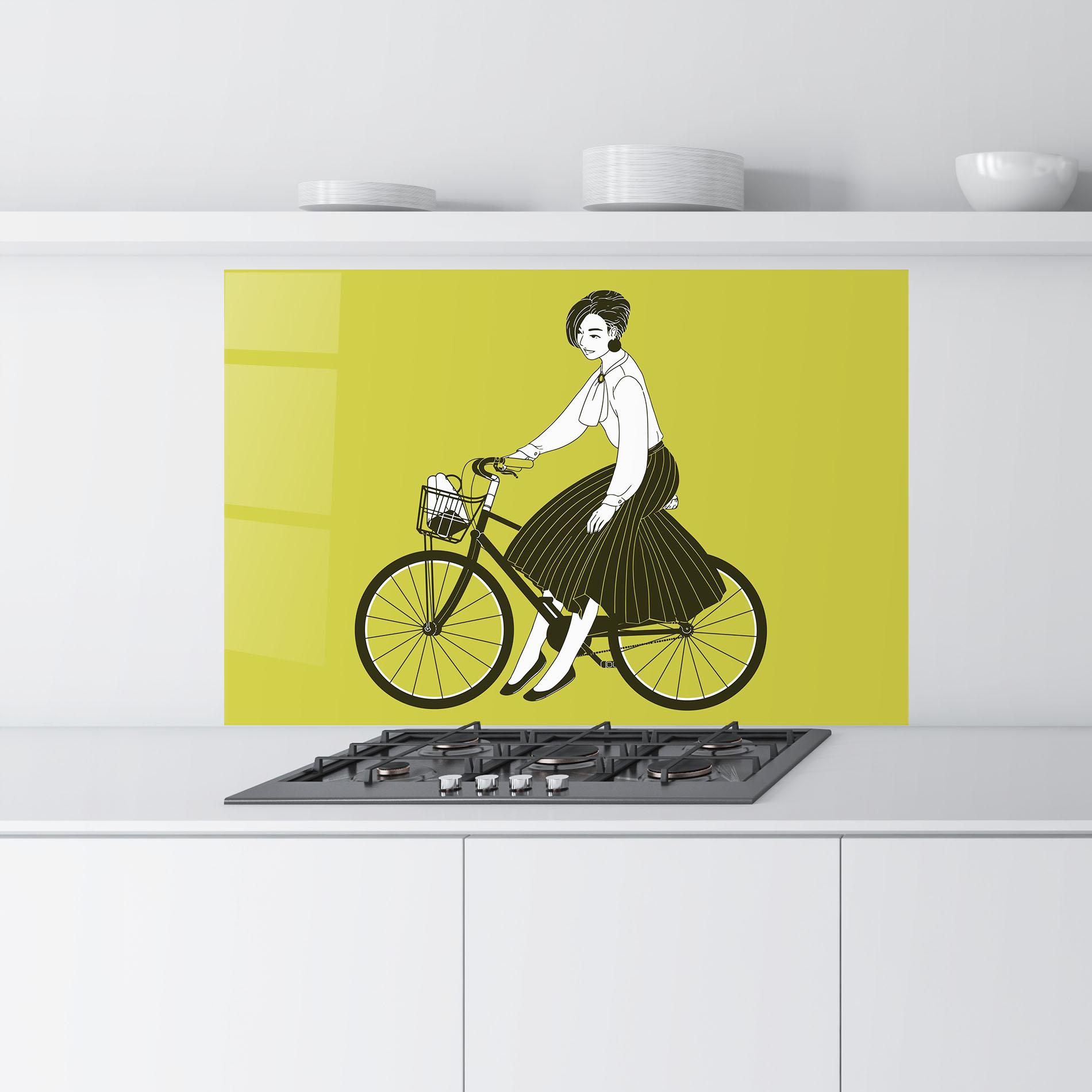 Küchenrückwand Glas Vintage Bicycle mockup 9