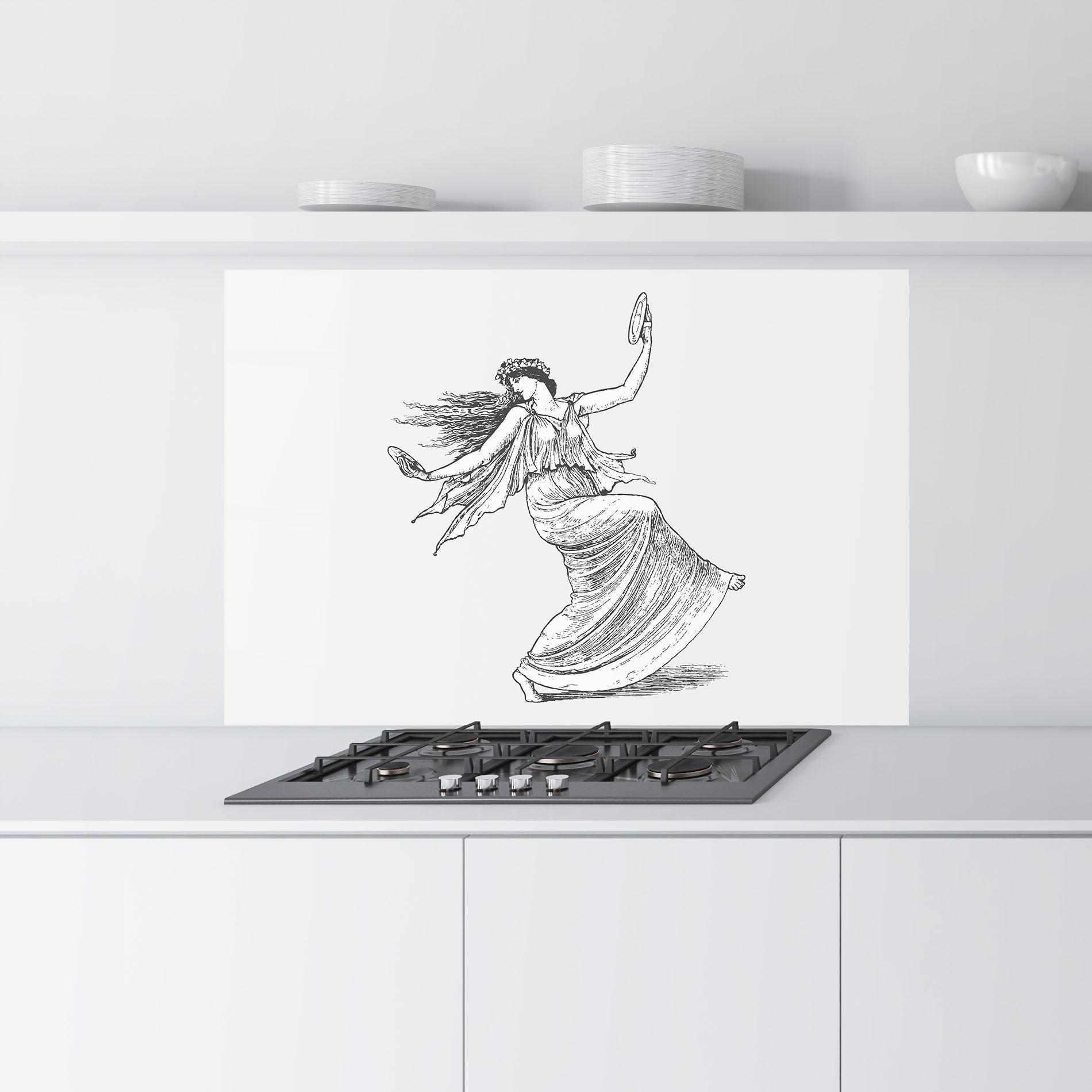 Küchenrückwand Glas Vintage Dance mockup 9