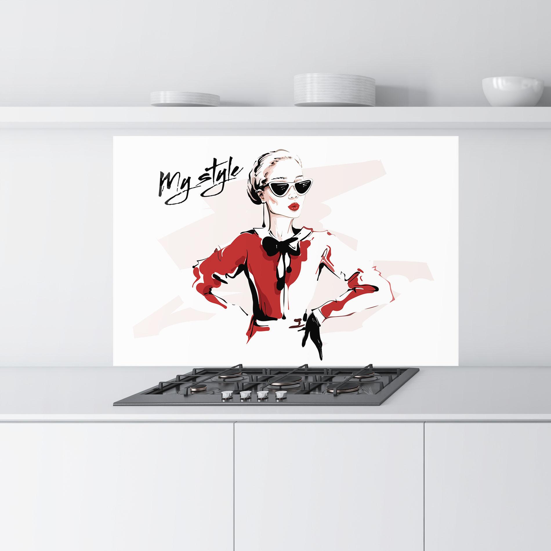 Küchenrückwand Glas Vintage My Style mockup 9