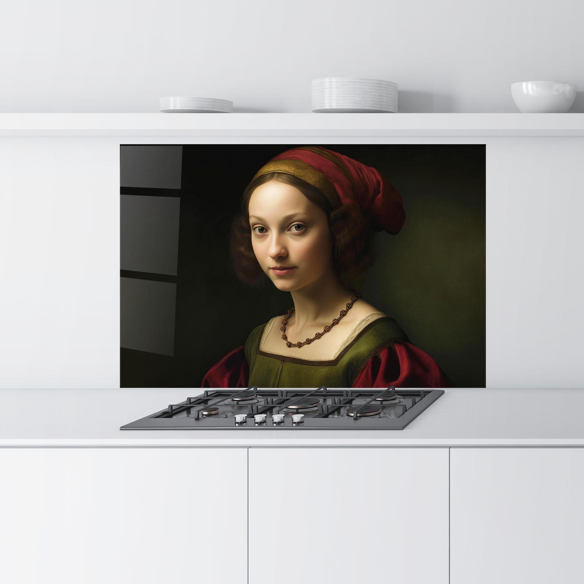 Küchenrückwand Glas Vintage Old Painting mockup 9