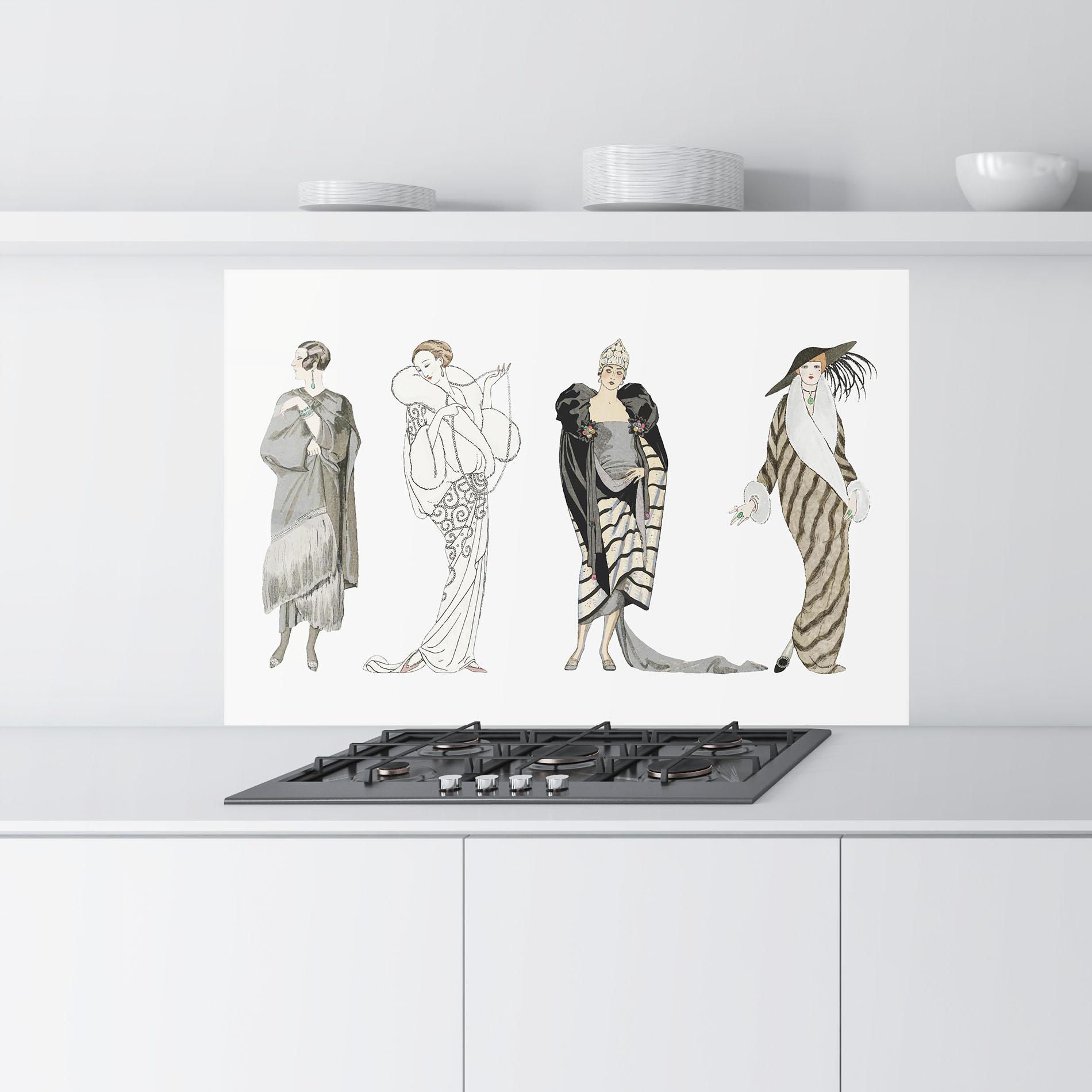 Küchenrückwand Glas Vintage Outfits mockup 9
