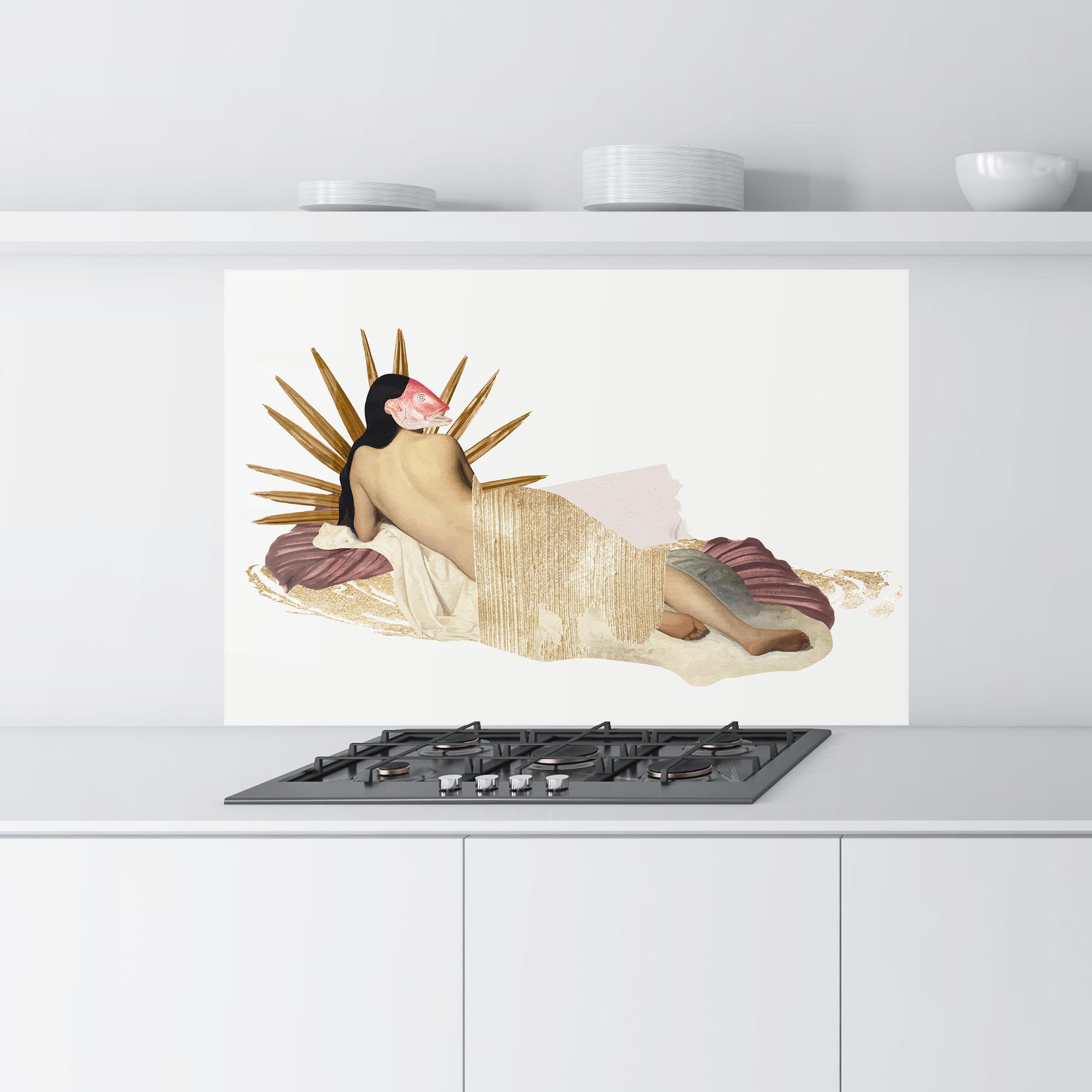 Küchenrückwand Glas Vintage Woman Art mockup 9