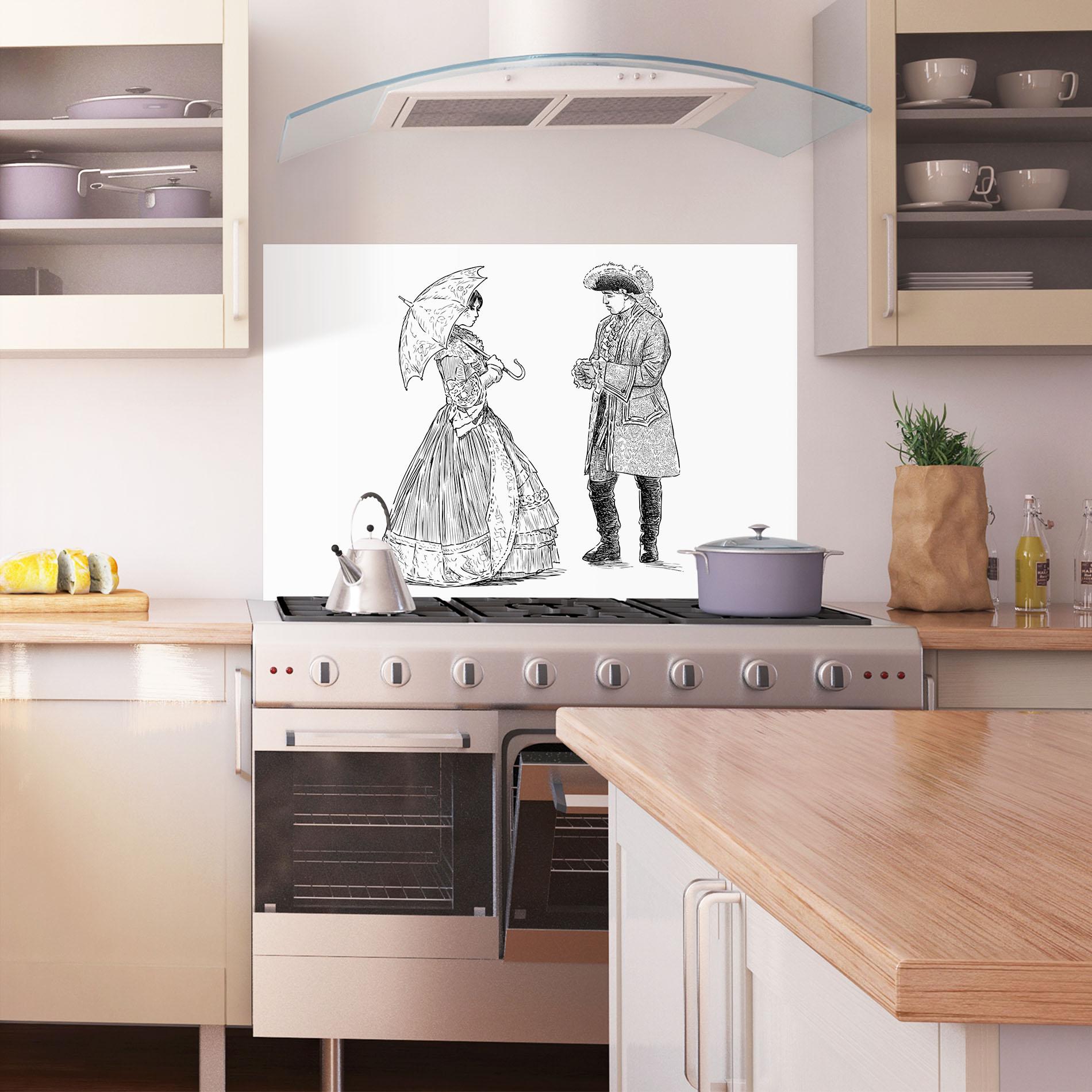 Küchenrückwand Glas Century Couple mockup 1