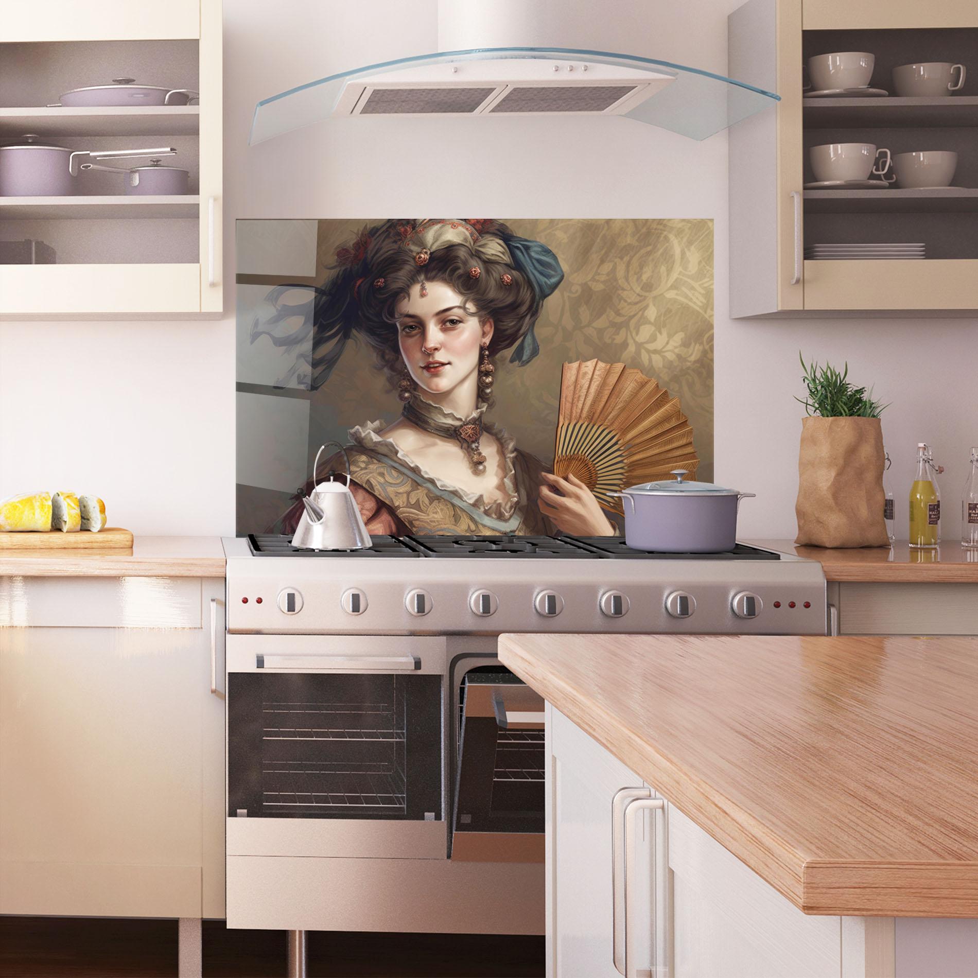Küchenrückwand Glas Medieval Noblewoman mockup 1